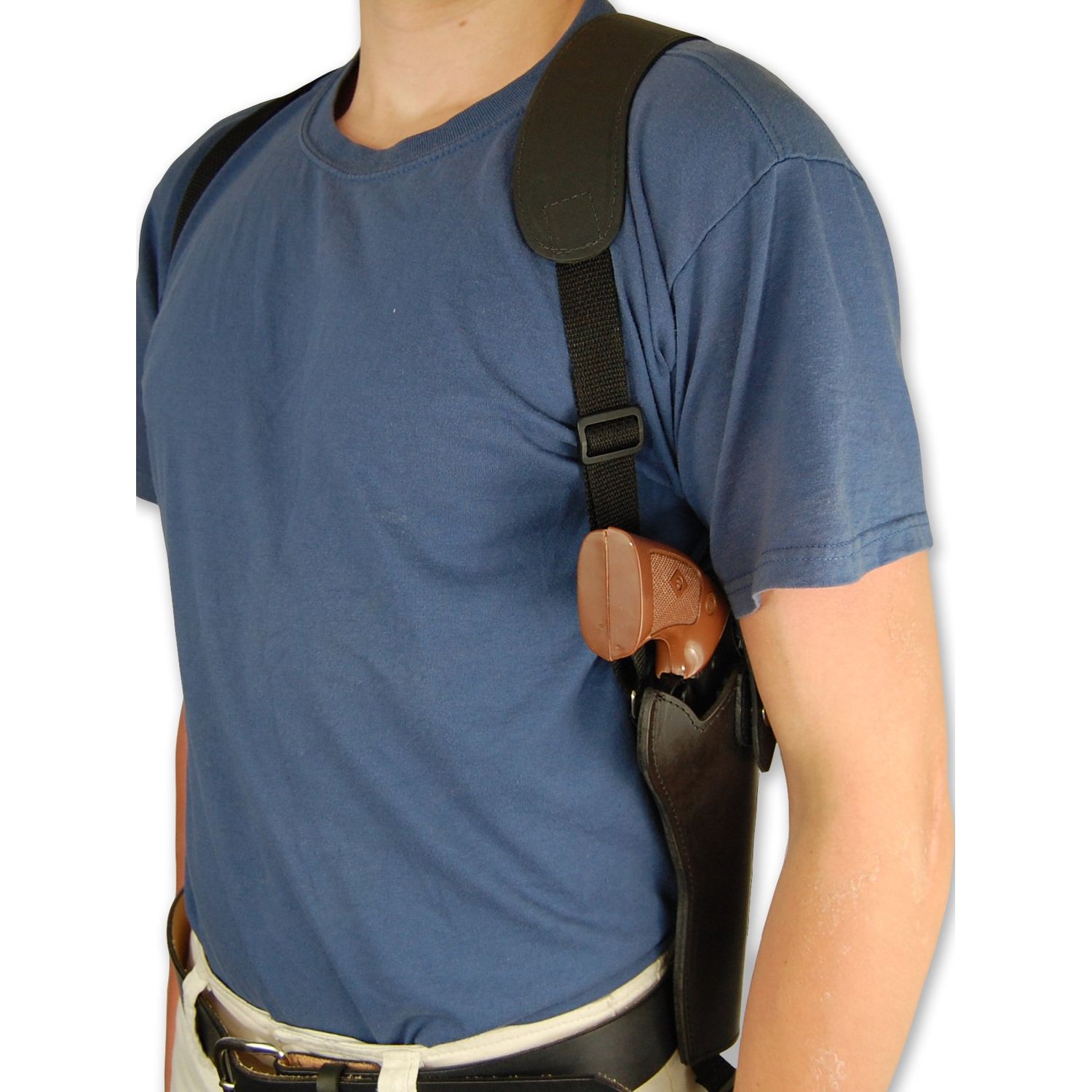New Barsony Black Leather Cross Harness Vertical Shoulder Holster for 4" 38 357 44 Revolvers (S&W K&L 686 686+, Left)