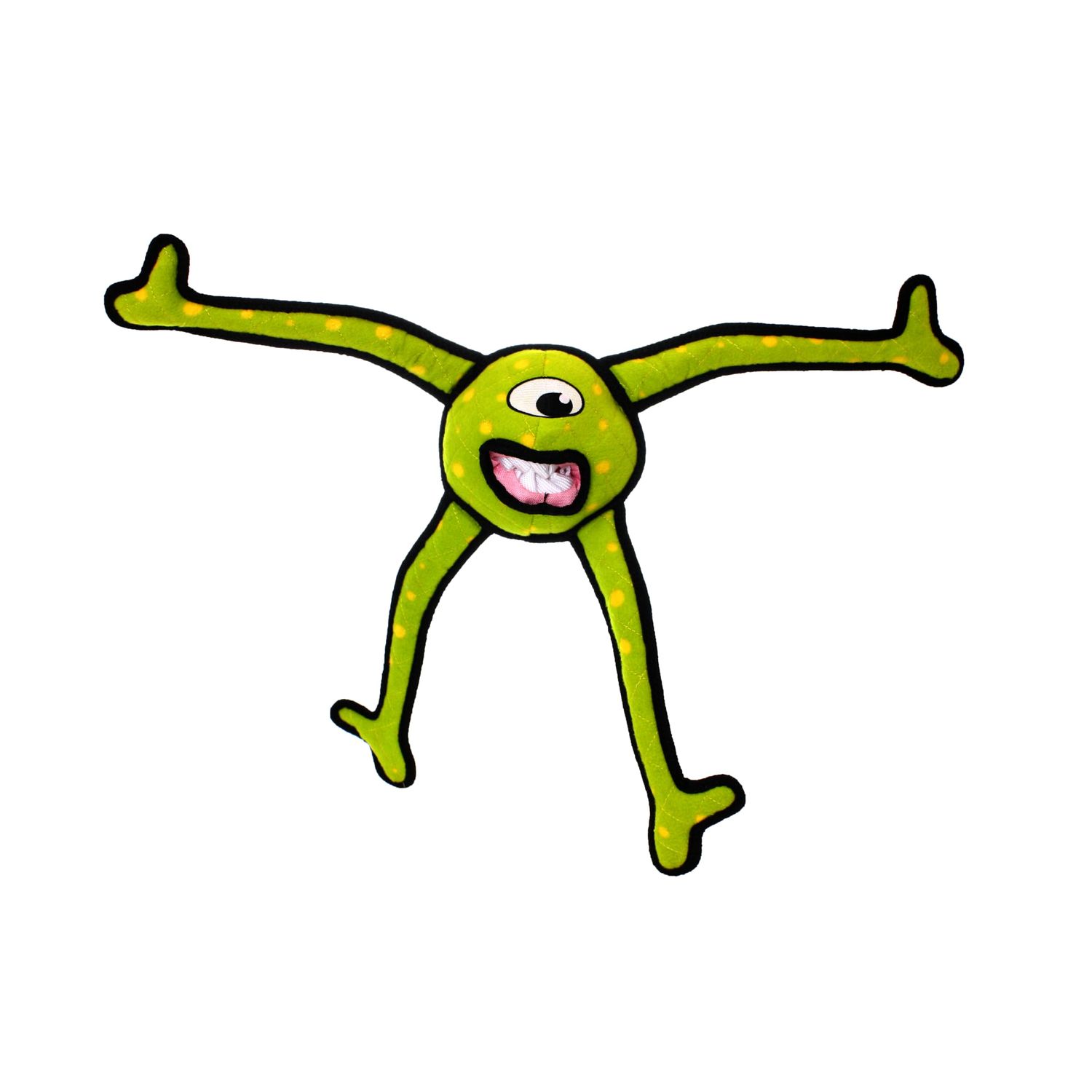 TUFFY - World's Tuffest Soft Dog Toy - Alien Green Legs - Multiple Layers. Made Durable, Strong & Tough. Interactive Play (Tug, Toss & Fetch). Machine Washable & Floats