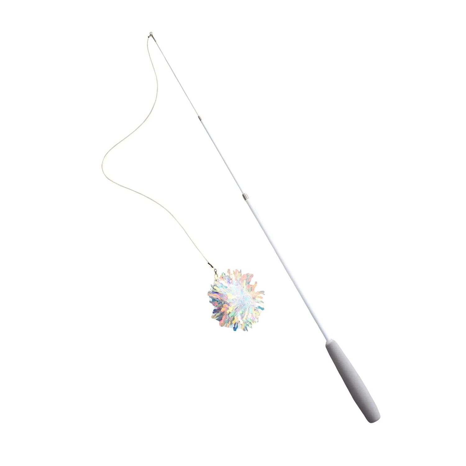 QWINEE 1pc Dragonfly Cat Teaser Wand Toys Interactive Cat Toy for Indoor Cats Kitty Kitten White One Size