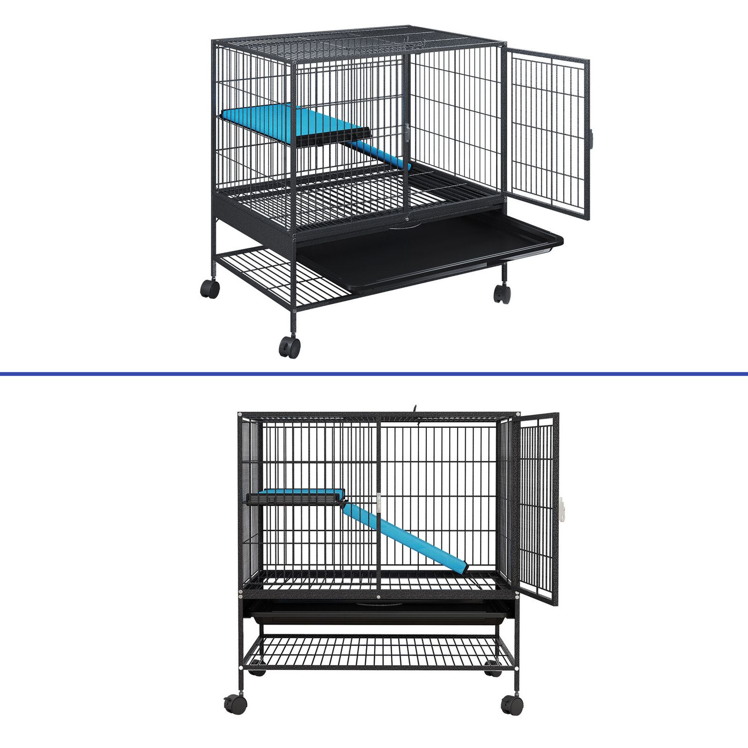 Ferret Cage 32 x 22 x 33 Inch Small Bunny Hutch / Critter Cage for Hamster