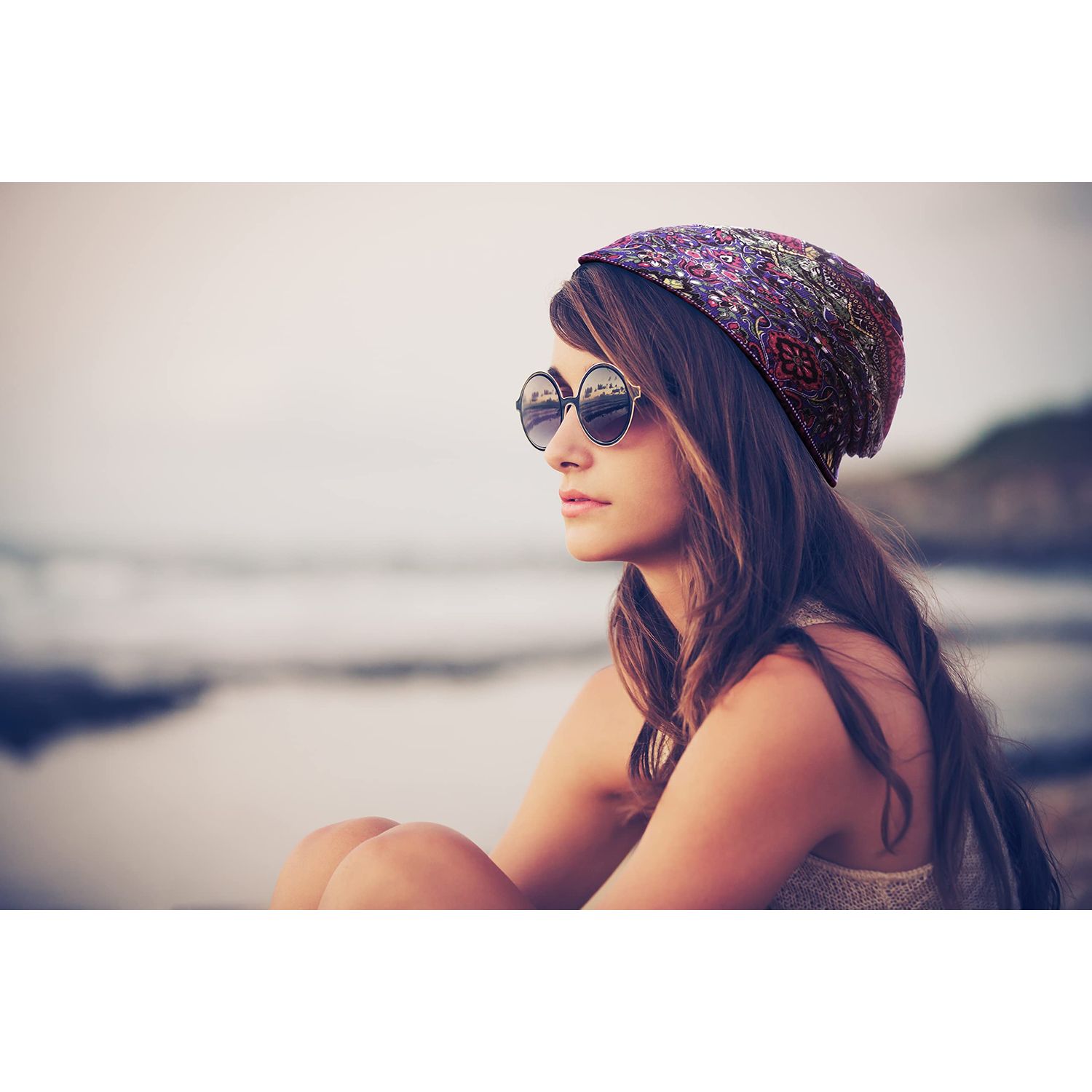 Jemis Women's Baggy Slouchy Beanie Chemo Cap for Cancer Patients (2pcs Red & Green)