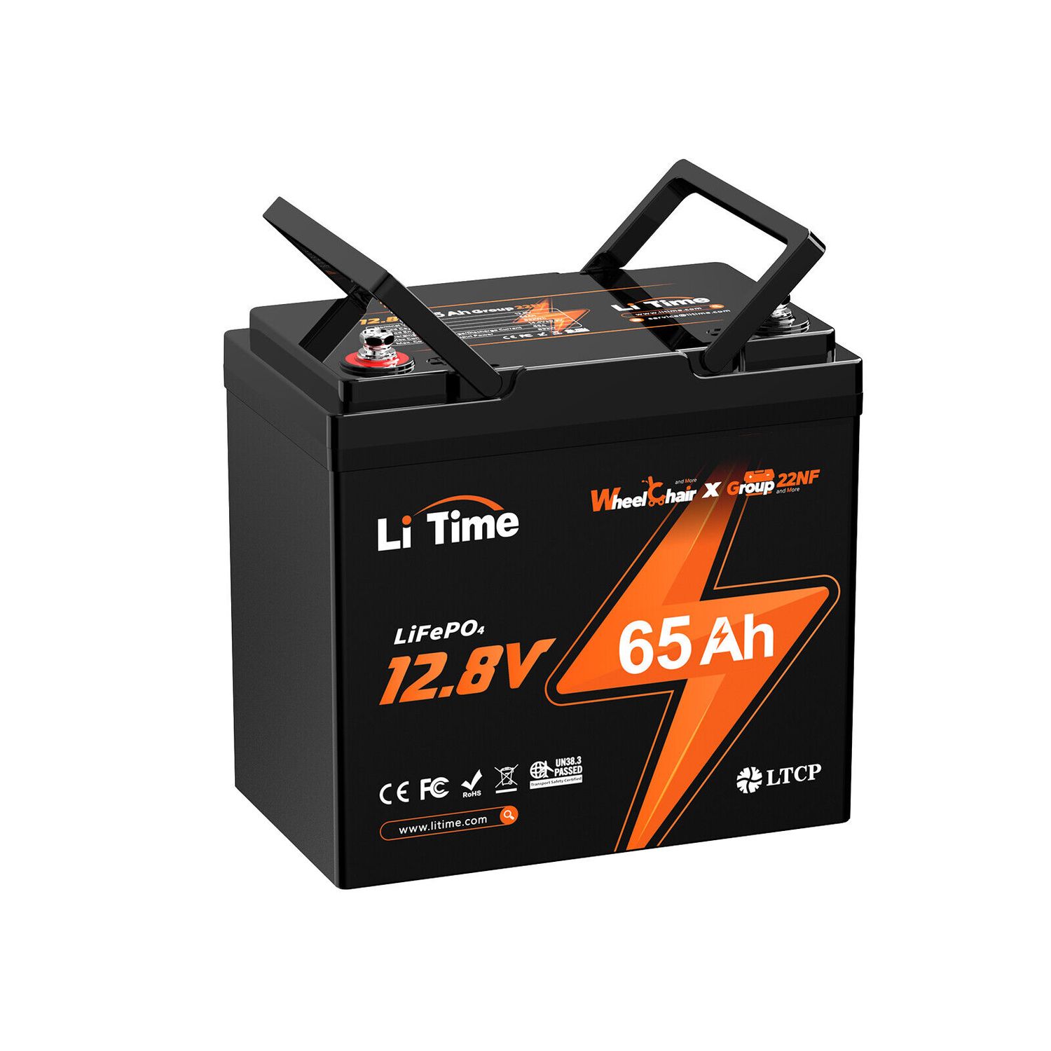 LiTime 12V 65Ah Trolling Motor Camping Marine LiFePO4 Lithium Battery Deep Cycle