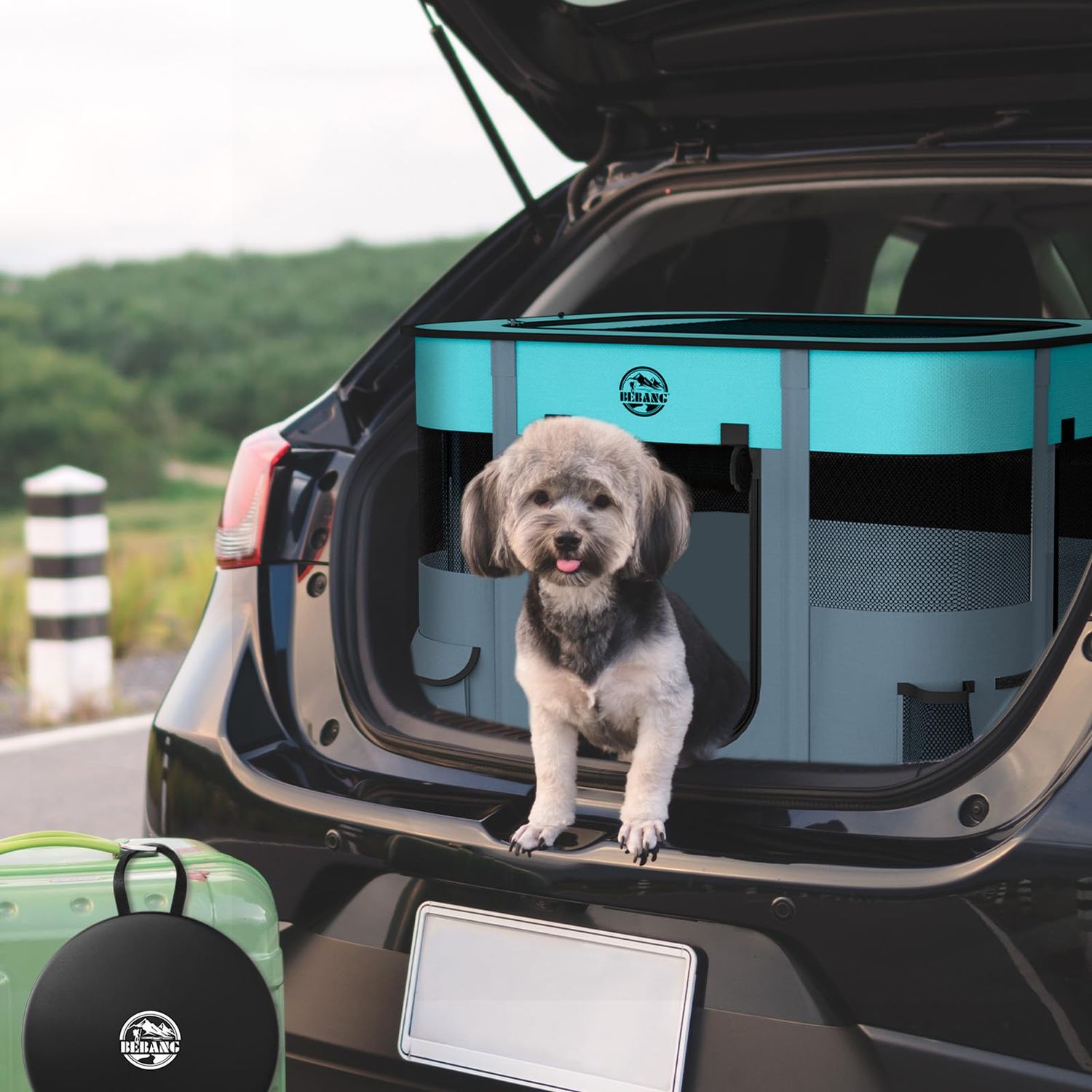 Dog Playpen, Puppy Play Pen Indoors Pet Playpens Outdoor Small Dogs Portable Foldable Crate Kennel House for Medium Large Cats Rabbit Guinea Pig Hamster Kitten with Carrying Bag + Food Bowl (S)