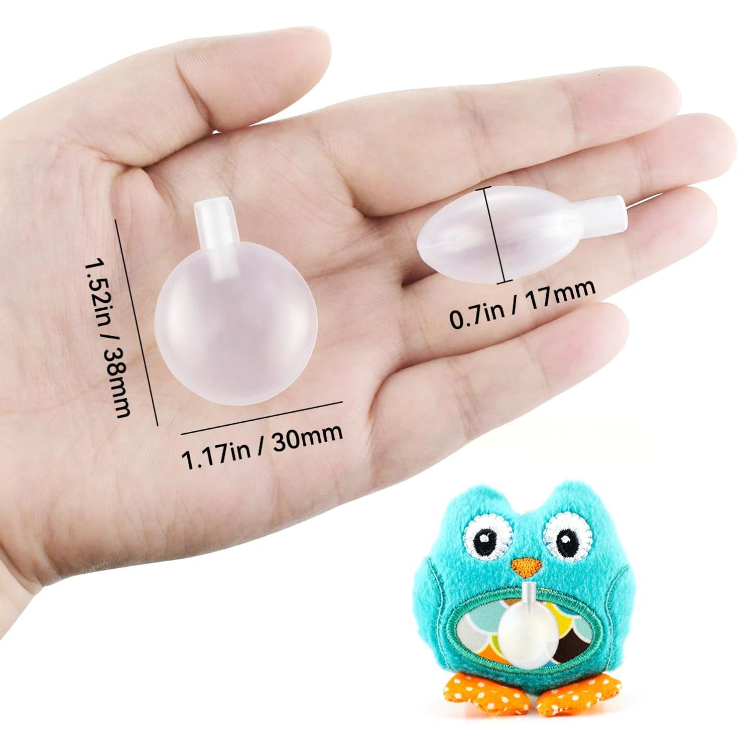 yuntop 50pcs Squeakers for Dog Toys, 30 mm Noise Maker Insert Replacement for Pet Supply Cat Toys