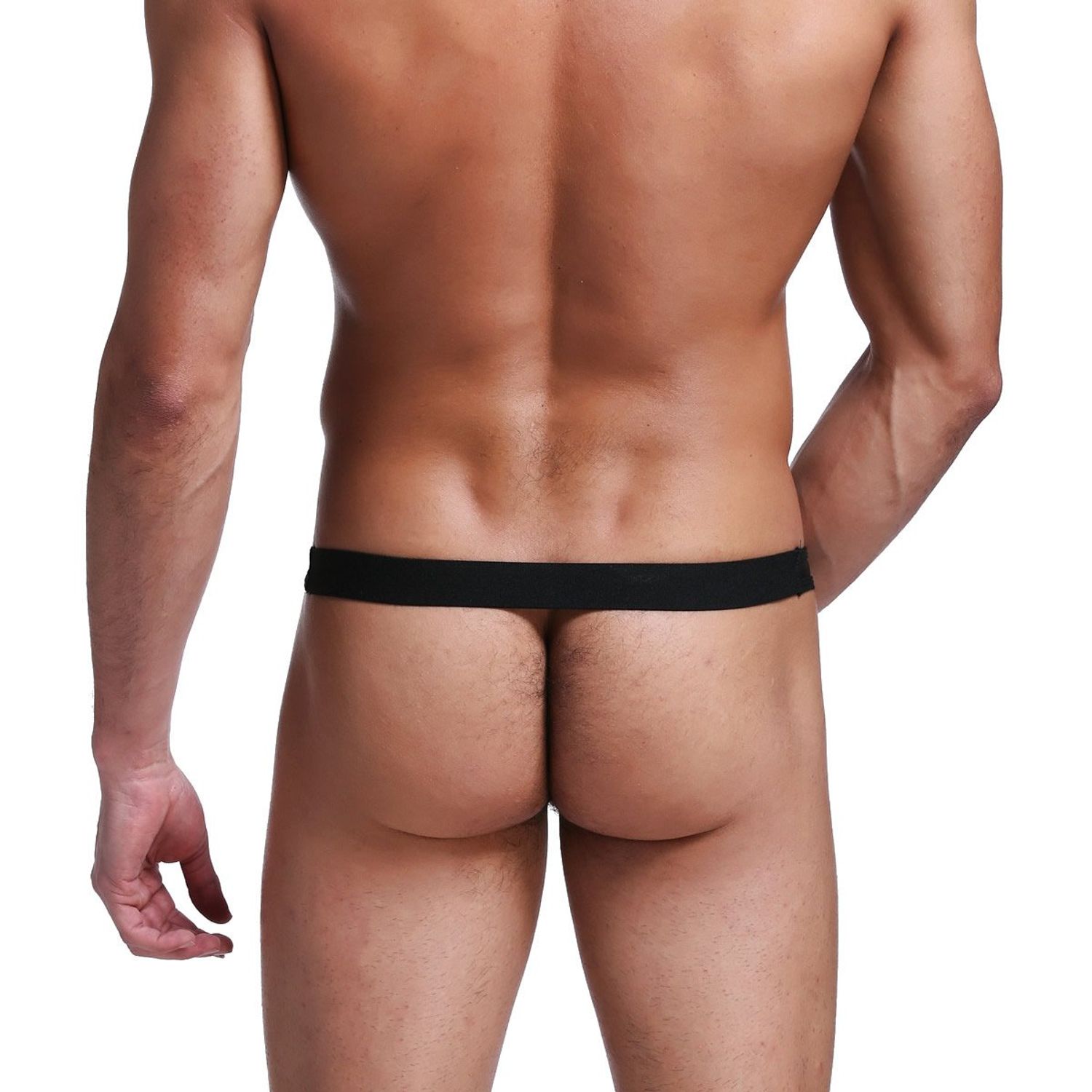 YUFEIDA Men's Underwear Sexy G-Strings Thongs Bikini Pouch Underpants (XL) Black