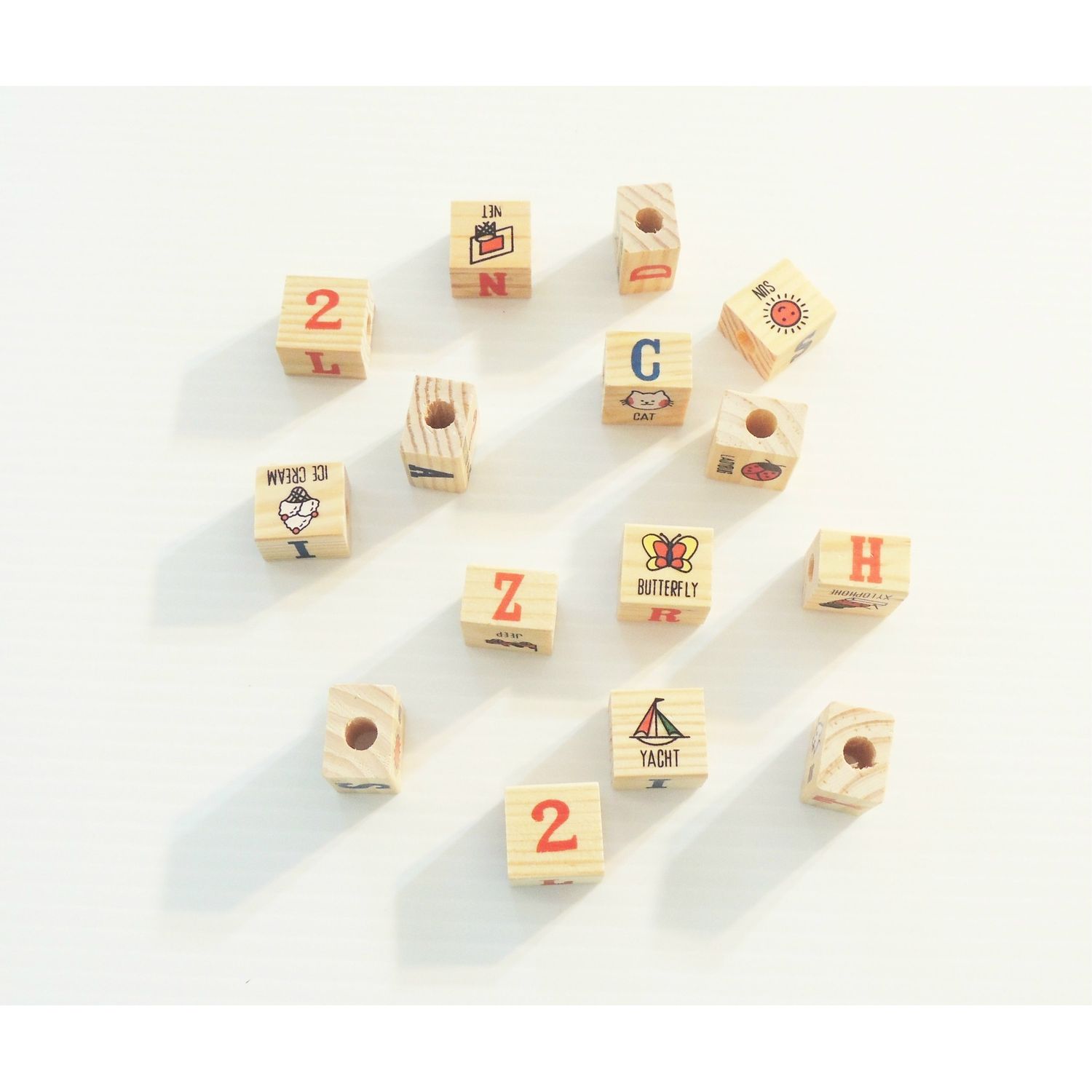 15 Medium Activity Wood Blocks Bird Toy Parts Parrots 1"