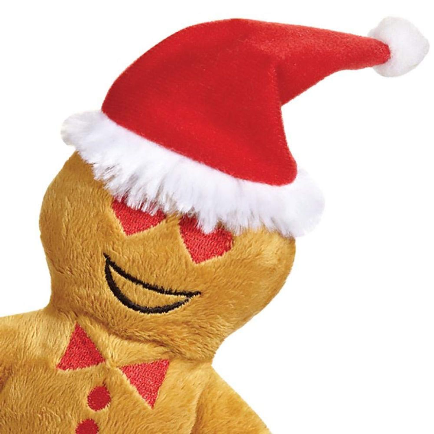 Grriggles Holiday Gingerbread Emoji Men Plush Dog Toys (Heart Love Face)