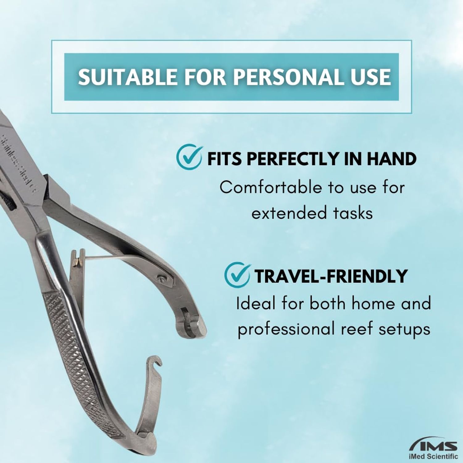 IMED SCIENTIFIC Marine Coral Reef Cutter Shears 6" Stainless Steel Trimmer with Spring Barrel for Fragging and Reef Aquarium Maintenance