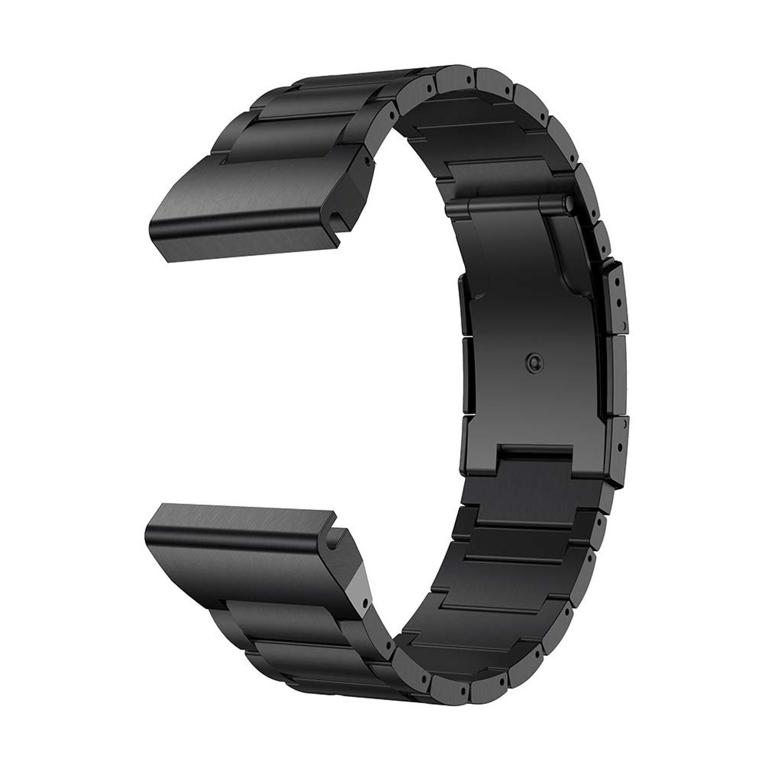 LDFAS Fenix 7X/6X/5X Plus Band, 26mm Titanium Metal Quick Release Easy Fit Watch Strap with Double Button Clasp Compatible for Garmin Fenix 7X Pro/6X Pro/5X Plus/Enduro 2/tactix 7 Bands, Black