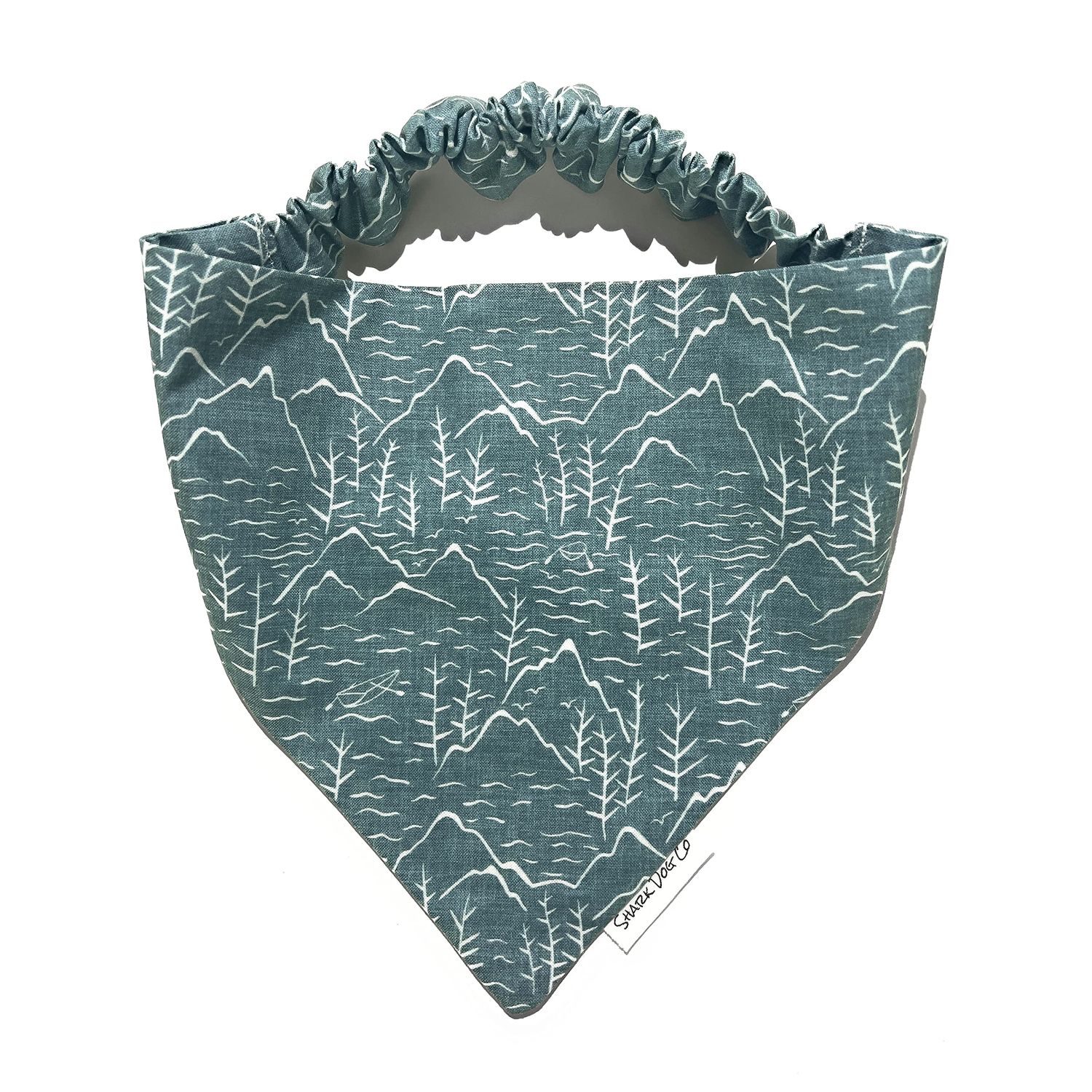 Shark Dog Co | Sage Mountain | Slip-on, Scrunchie Dog Bandana | No Tying or Collar Necessary | Machine Washable (XL)