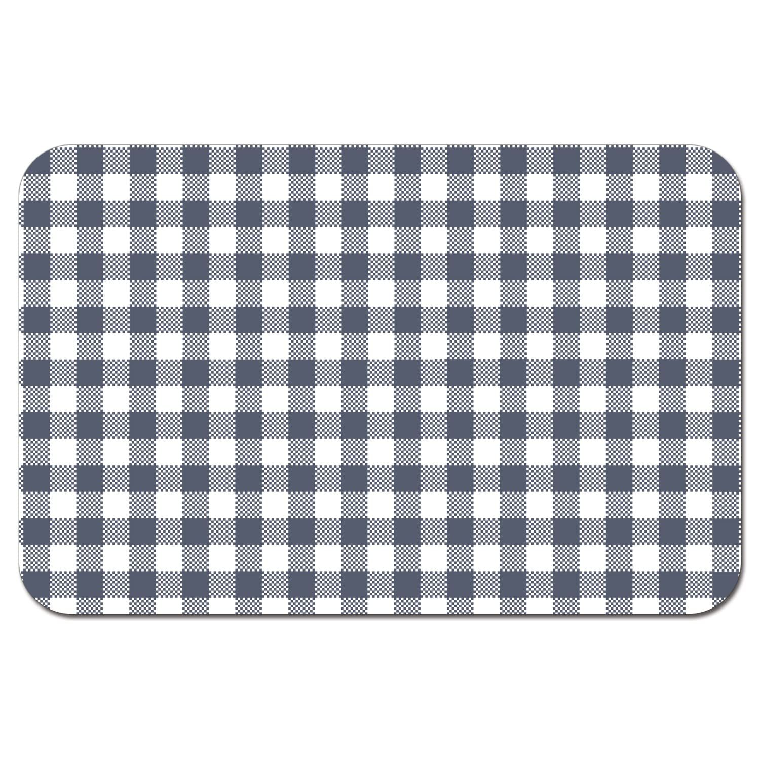 CounterArt Checkered Easy Care Waterproof Pet Placemat 17.13” x 11.25” Made in The USA of BPA Free Plastic, Safe for Pets, Protects Floors from Cat & Dog Bowls