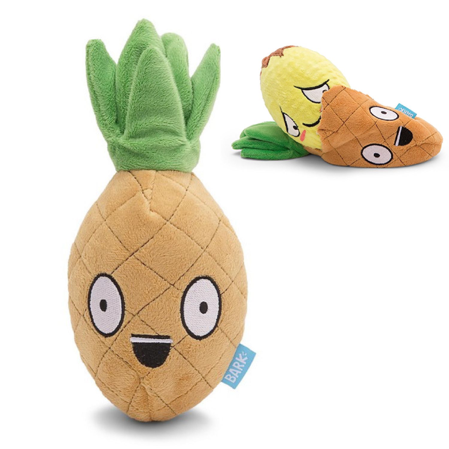 Barkbox 2 in 1 Interactive Plush Dog Toy - Rip and Reveal Dog Toy for Large Dogs - Stimulating Squeaky Pet Enrichment and Puppy Toys | Penny The Pineapple (Large)
