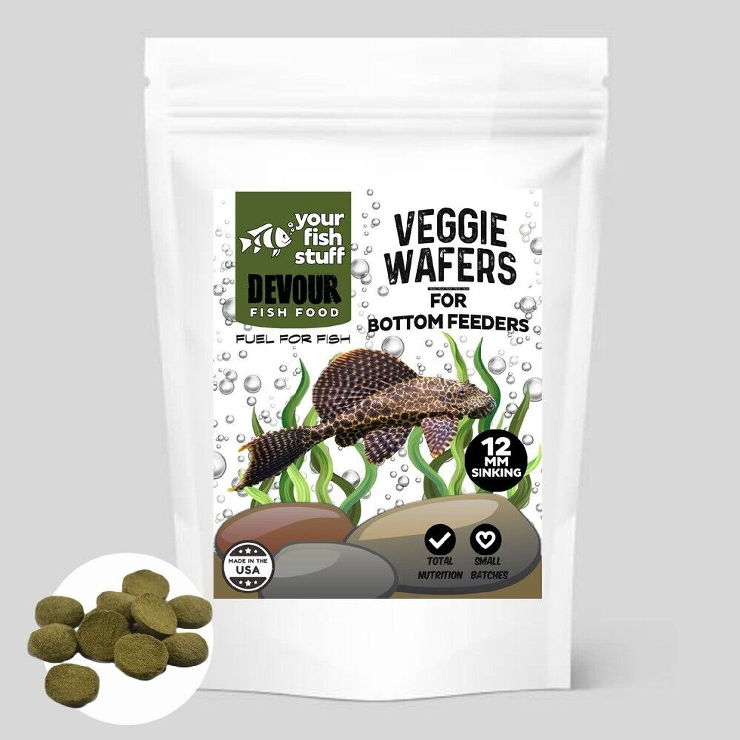 Spirulina Veggie Algae Wafers Pleco Catfish Tropical Bulk Fish Food 1/4LB YFS
