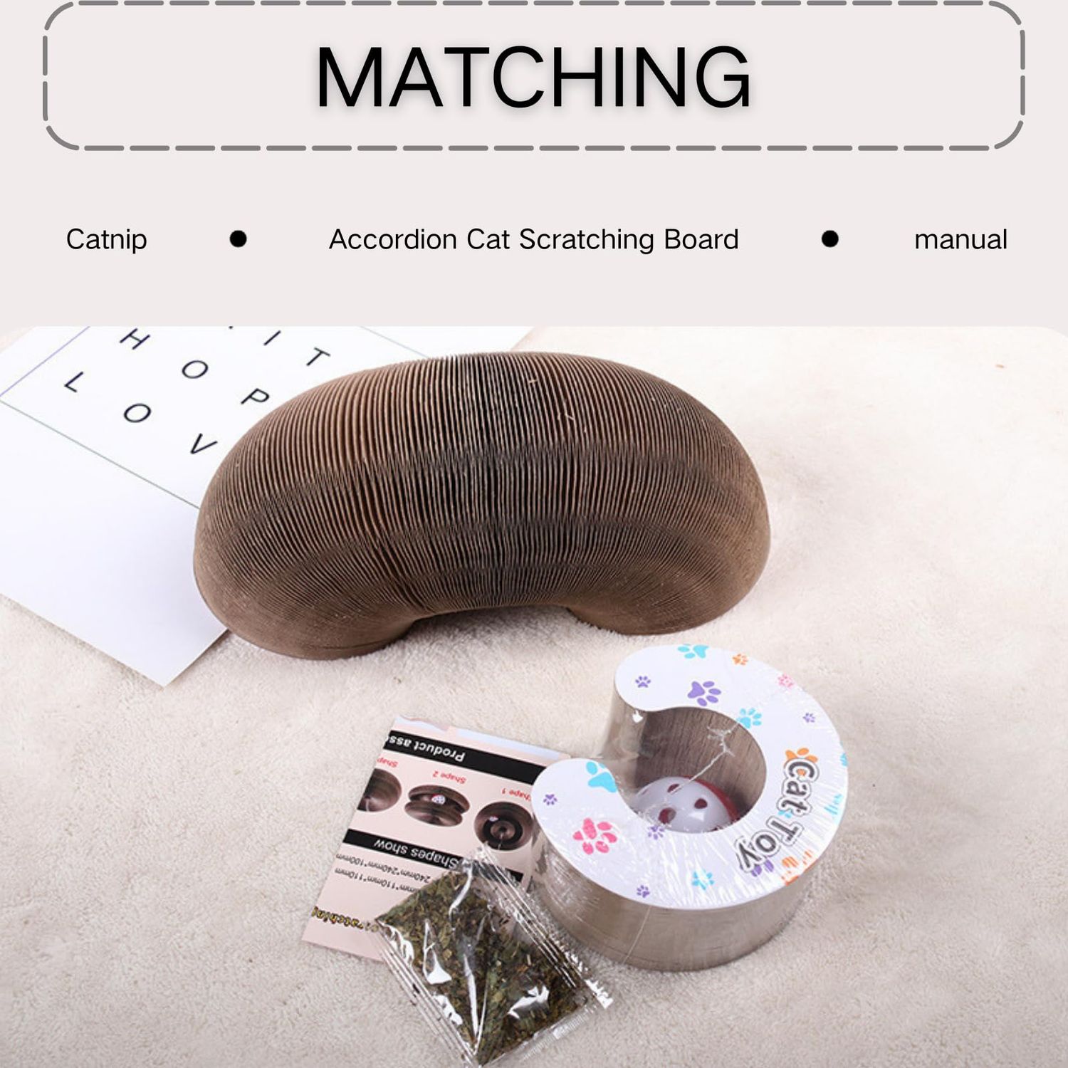 HUPIRCT Cat Scratching Board, Cardboard cat Toy with Bell, Interactive cat kurlz, Magic Organ cat Toy, Recyclable and Durable (XXL)