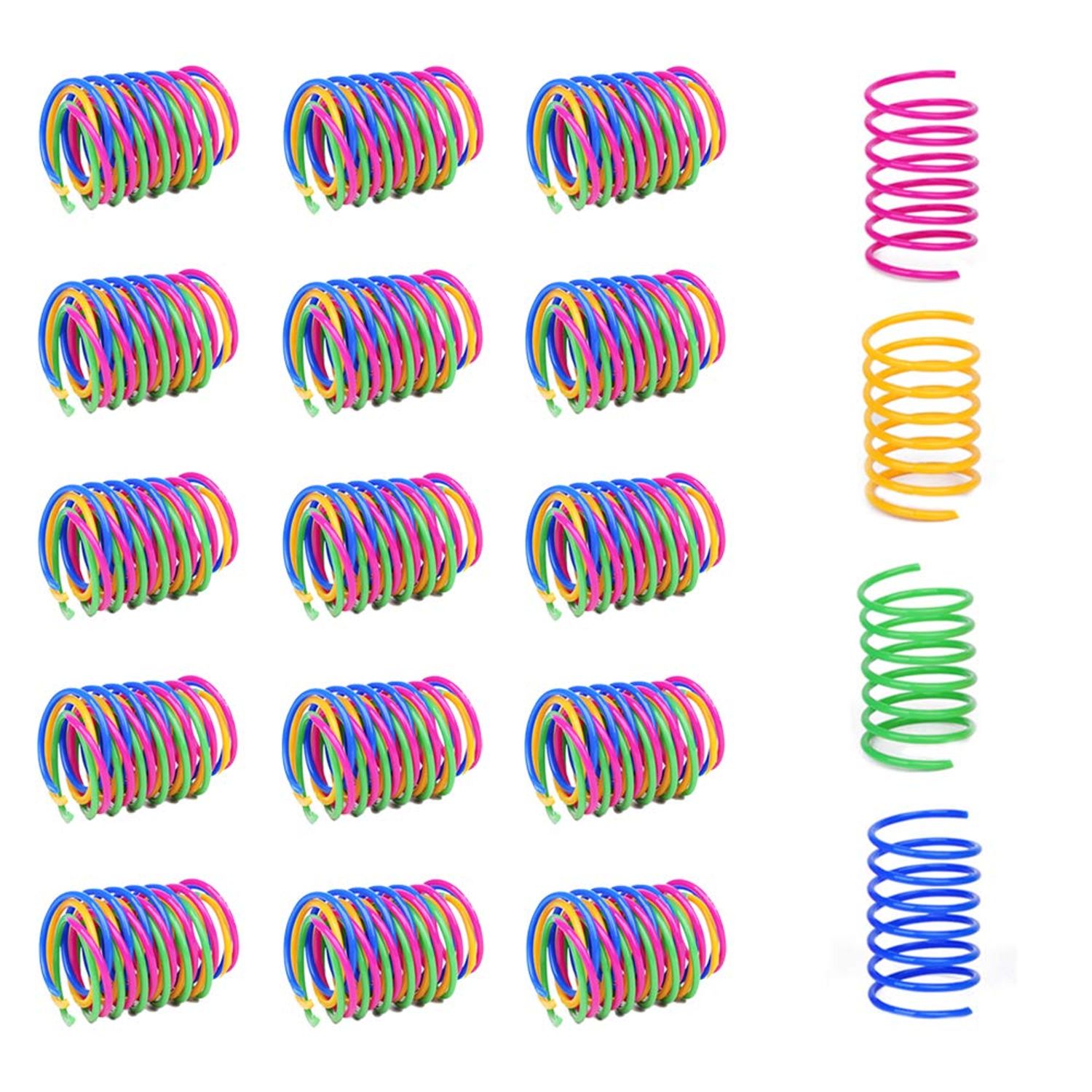 Andiker 60pcs Colorful Spiral Springs Creative and Interactive Cat Toys for Indoor Cats