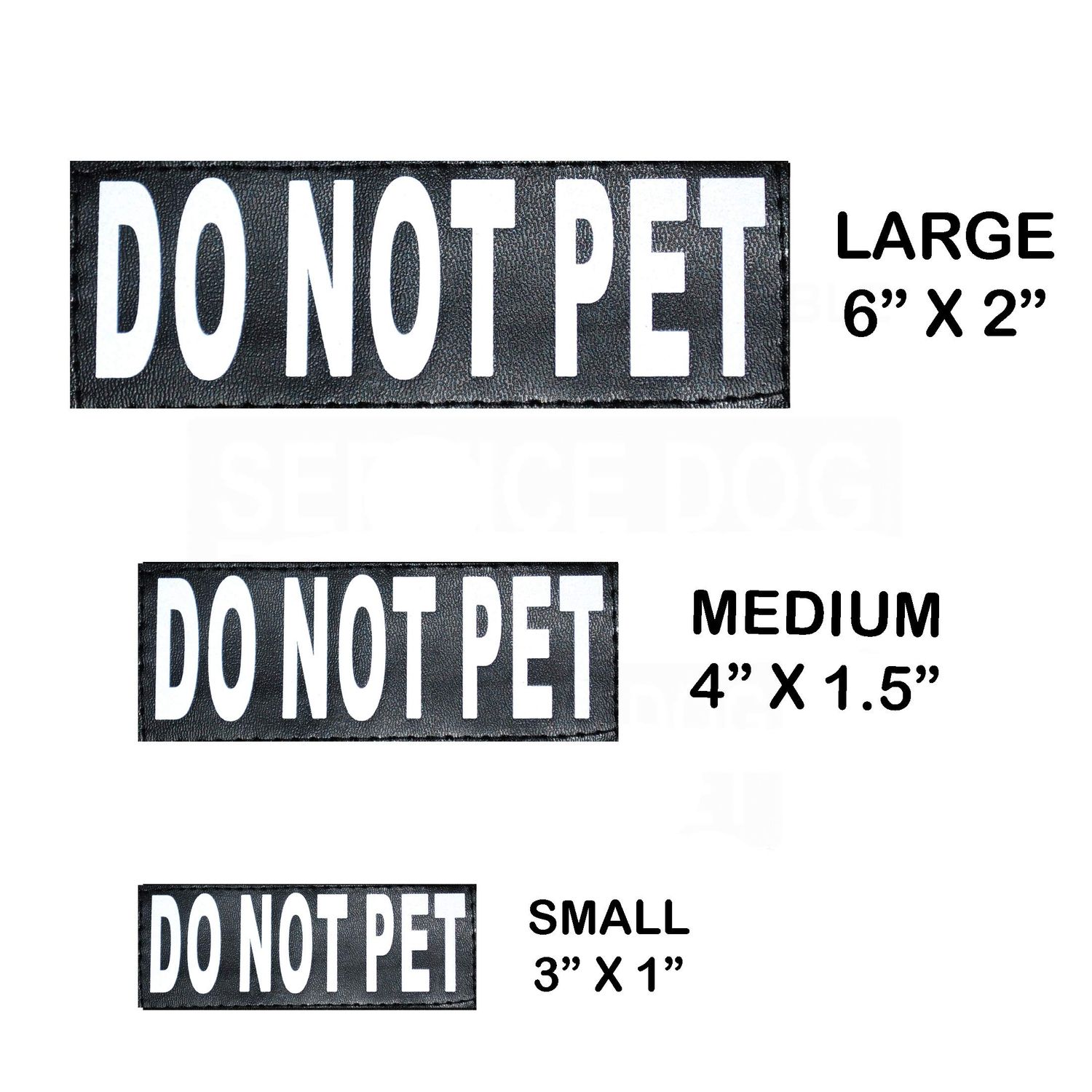 Doggie Stylz Set of 2 Reflective DO NOT PET Removable Patches for Service Dog Harnesses & Vests. (Small 3"x1")