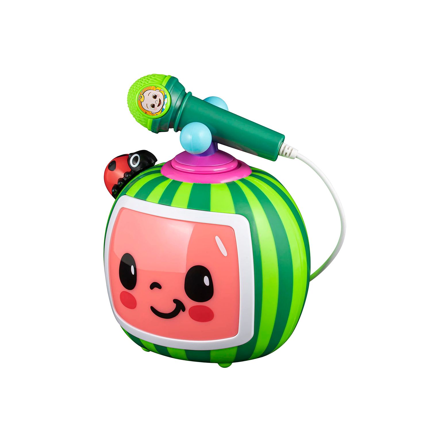 eKids Cocomelon Toy Karaoke Machine for Kids with Microphone and Musical Activators, Includes Night Light with Sleep Sounds and Lullabies for Toddlers
