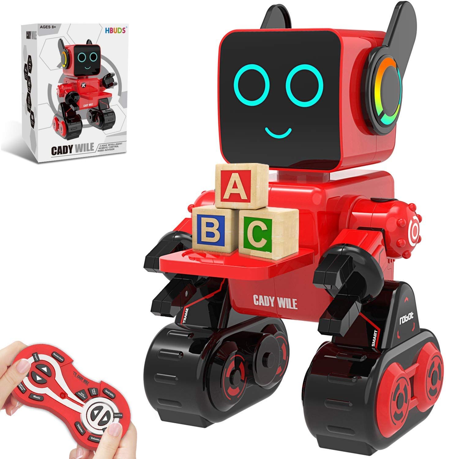 Remote Control Toy Robot for Kids, Programmable RC Robot, Touch & Sound Control, Speaks, Dance Moves, Plays Music. Built-in Coin Bank.Rechargeable Robot Kit for Boys,Girls for Age 8 Years and up