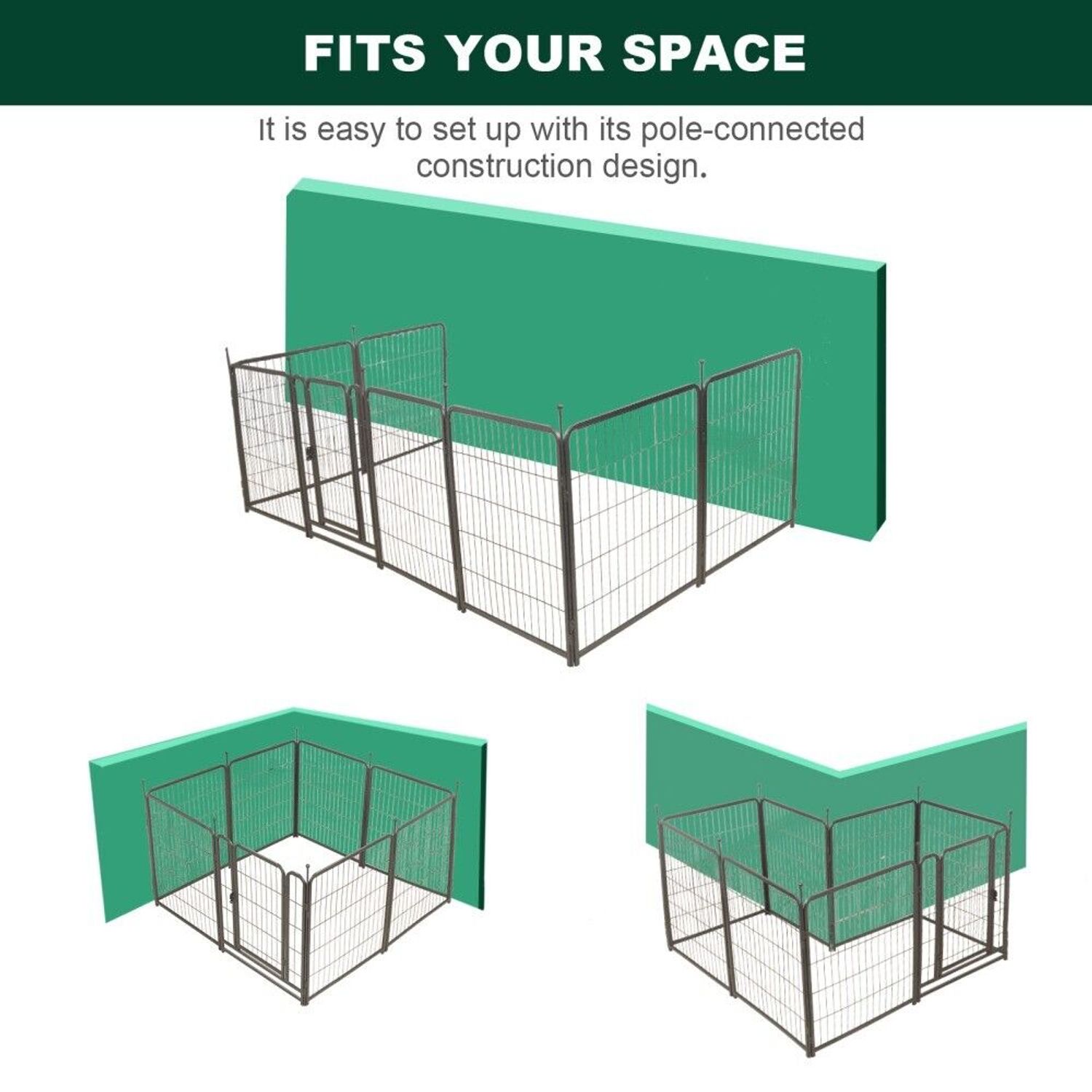 16 Panels Dog Playpen for Outdoor,yard,camping,24"Height Dog Fence with 2 Doors