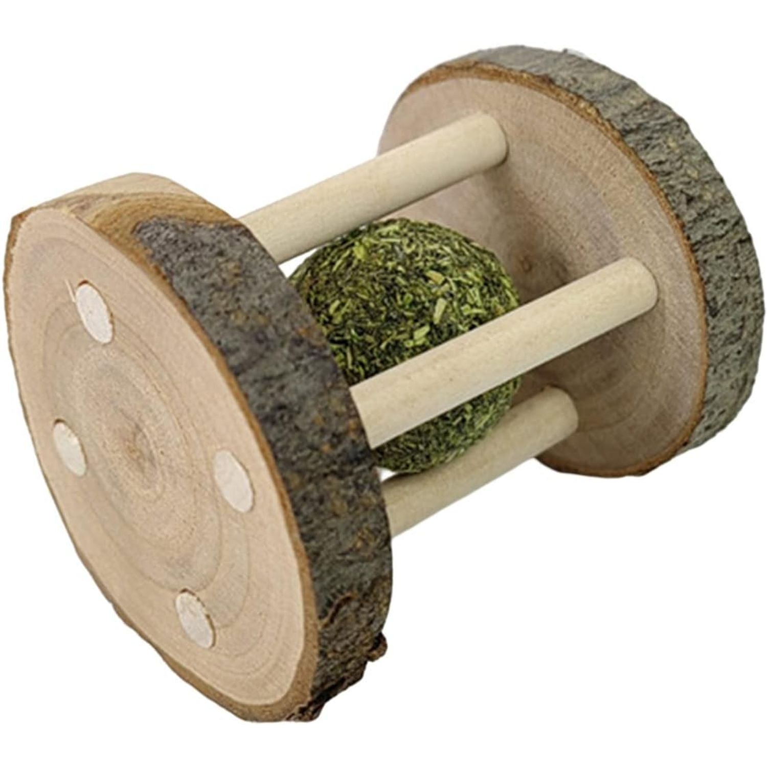 BWESOO Hamster Rabbit Chew Toy Natural Wooden Play Toy, Wood Teeth Grinding Toy with Bell for Parrot, Rabbit, Chinchilla, Guinea Pig, Hamster Small Animals Toys for Pet Supplies