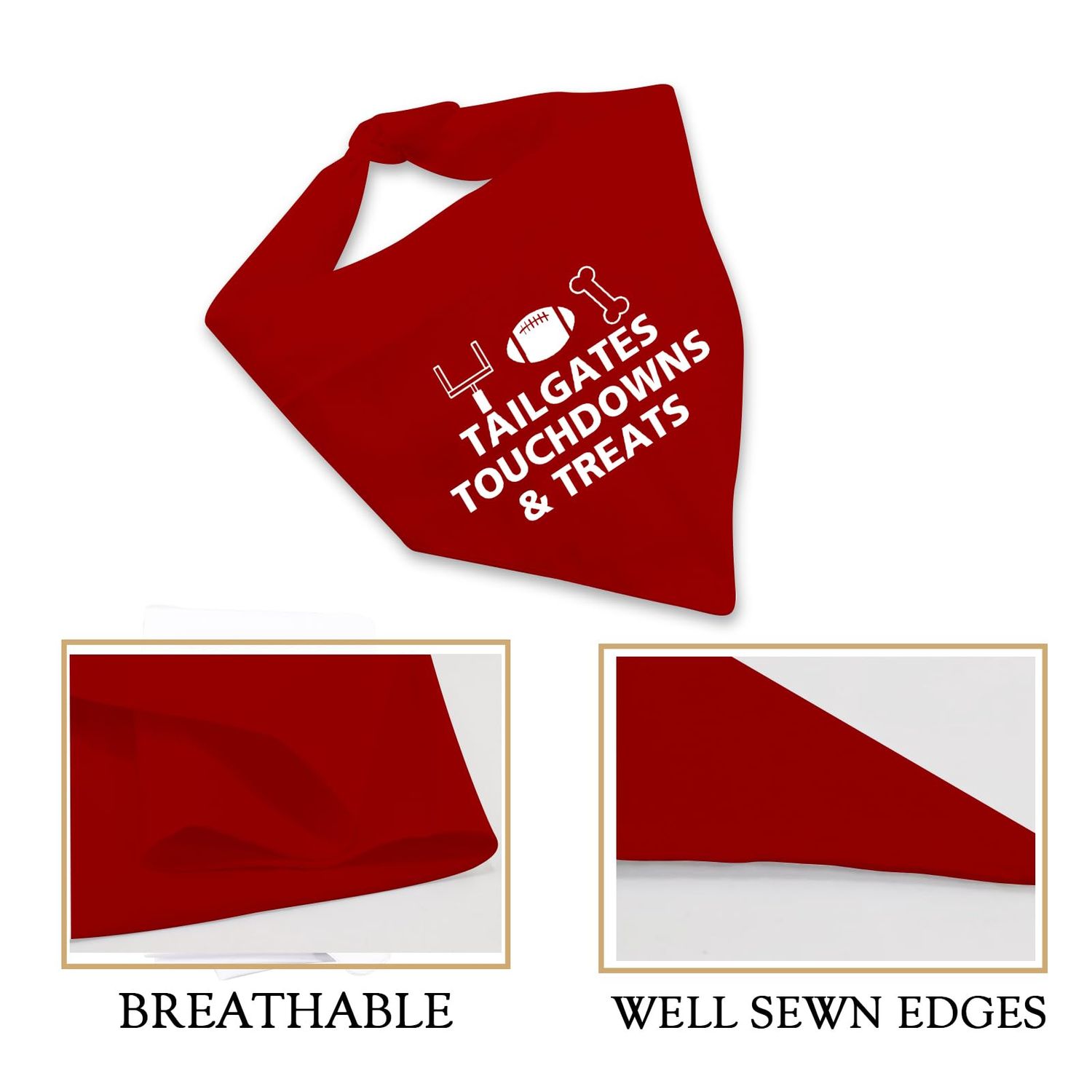 JXGZSO 1 Piece Football Dog Bandana Fall Dog Bandana Cute Fall Bandana Dog Football Bandana (Tailgates Dog)
