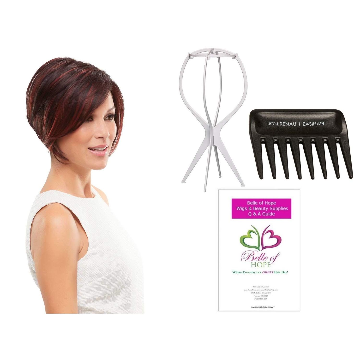 Jon Renau Ignite Lace Front HD Wig 4PC Bundle with Plastic Wig Stand, Wide Tooth Comb, 19 Belle of Hope Page Q and A Guide (38)