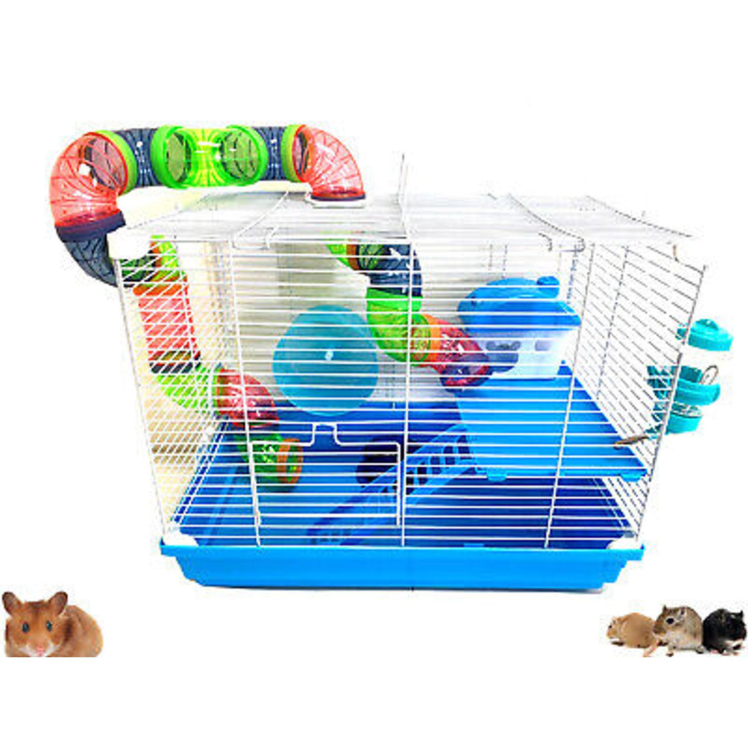 2-Levels Hamster Habitat Home Rodent Gerbil Mouse Mice Rats Guinea Pig Cage
