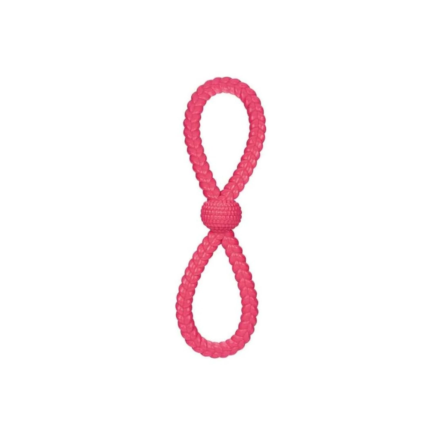 MPP Figure 8 Dog Toys Fun and Colorful Choices Tug Toss Fetch Play Ropes and Loops (Tugger Pink)