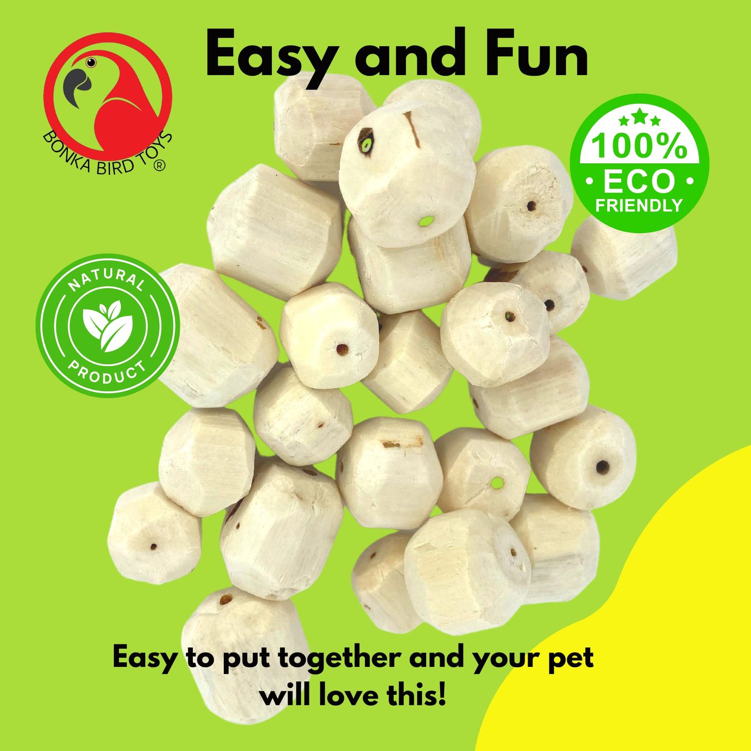 Bonka Bird Toys 3383 Pk24 Sola Rocks Foot Talon Craft Part Bird Toys Natural Chew Foraging Treat for Conures Cockatiels Parakeets and Other Similar Sized Birds