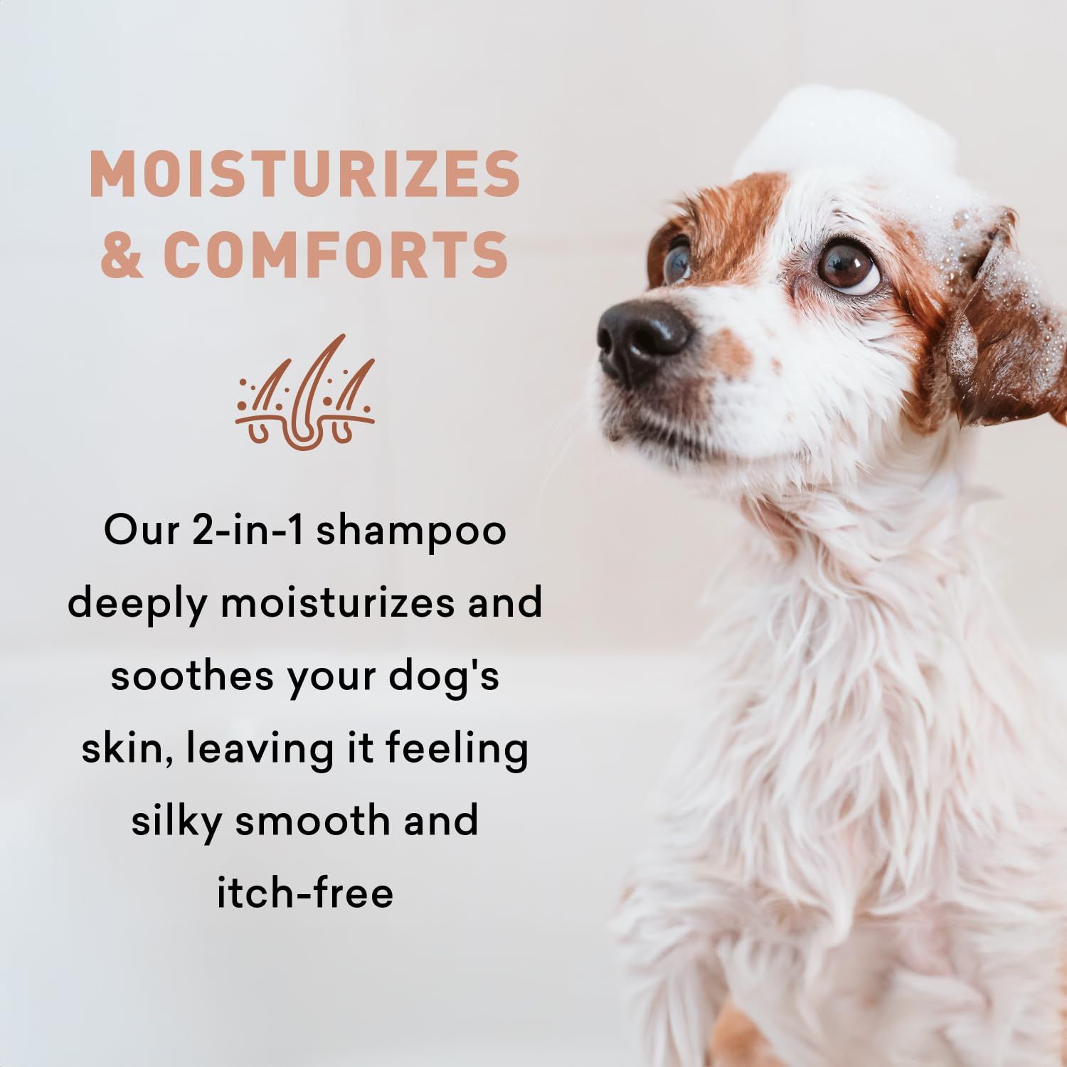 Dog Shampoo 2-in-1 | All Natural Dog Shampoo and Conditioner | for All Fur & Skin Types | Cleans, Conditions, & Detangles for The Healthy Fur | Just Nutritive | 16 Fl Oz