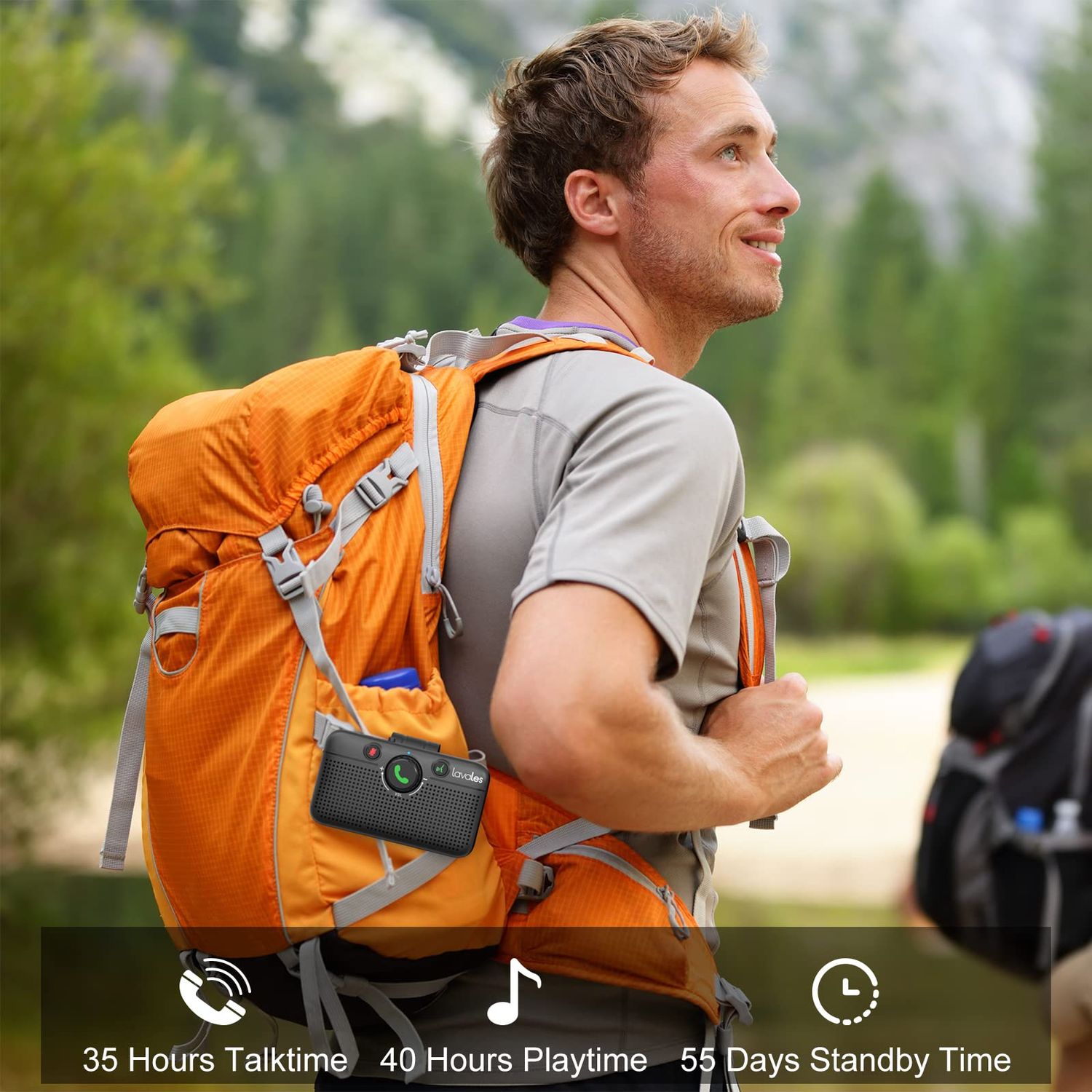 Lavales Car Bluetooth 5.3 Speaker, Handsfree Bluetooth Car kit for Cell Phone, Support Siri Google Voice Assistant/Motion AUTO ON, Car Phone Speakerphone with Visor Clip