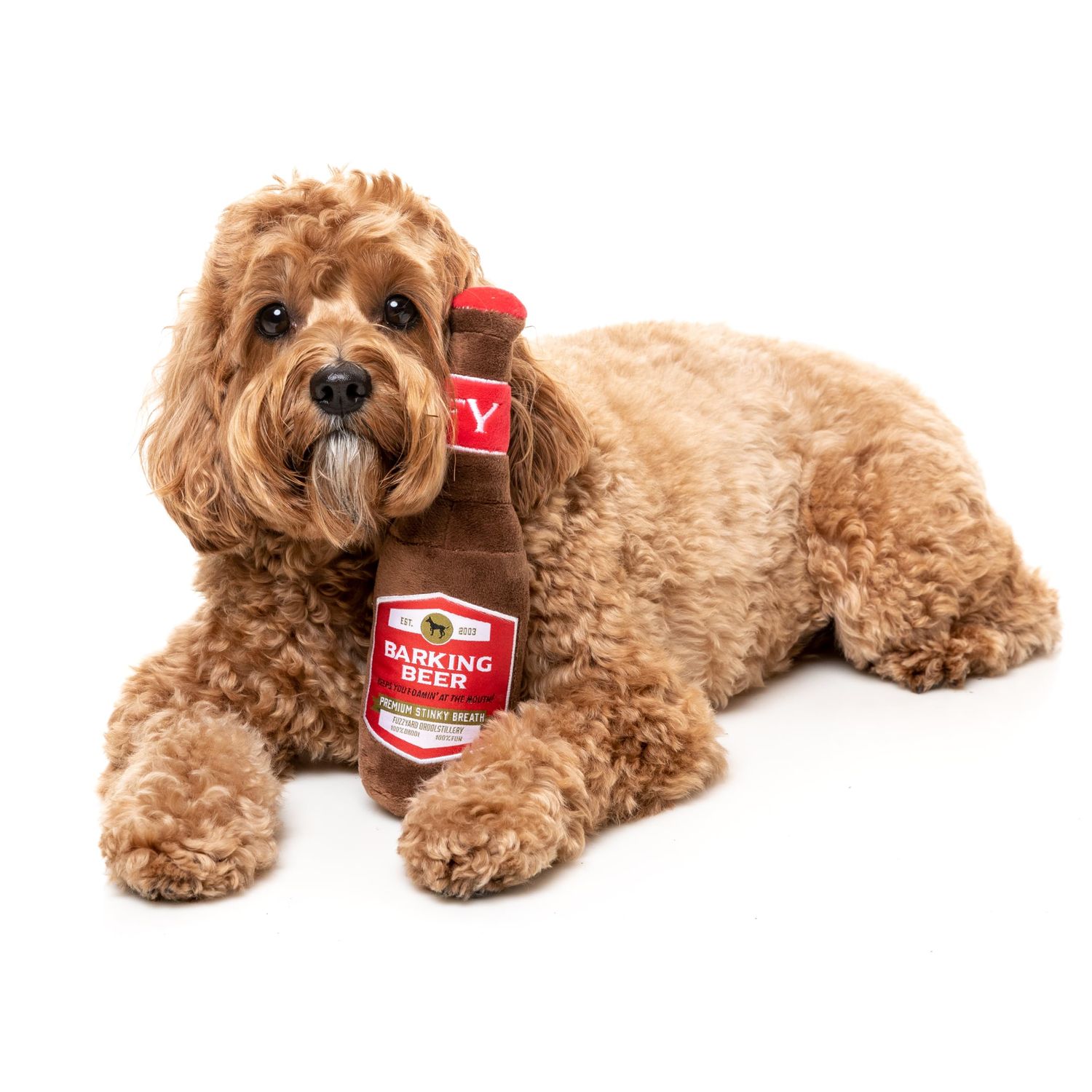 Fuzzyard Assorted Beer Bottle Can Plush Dog Toy with Squeaker (Barking Beer)