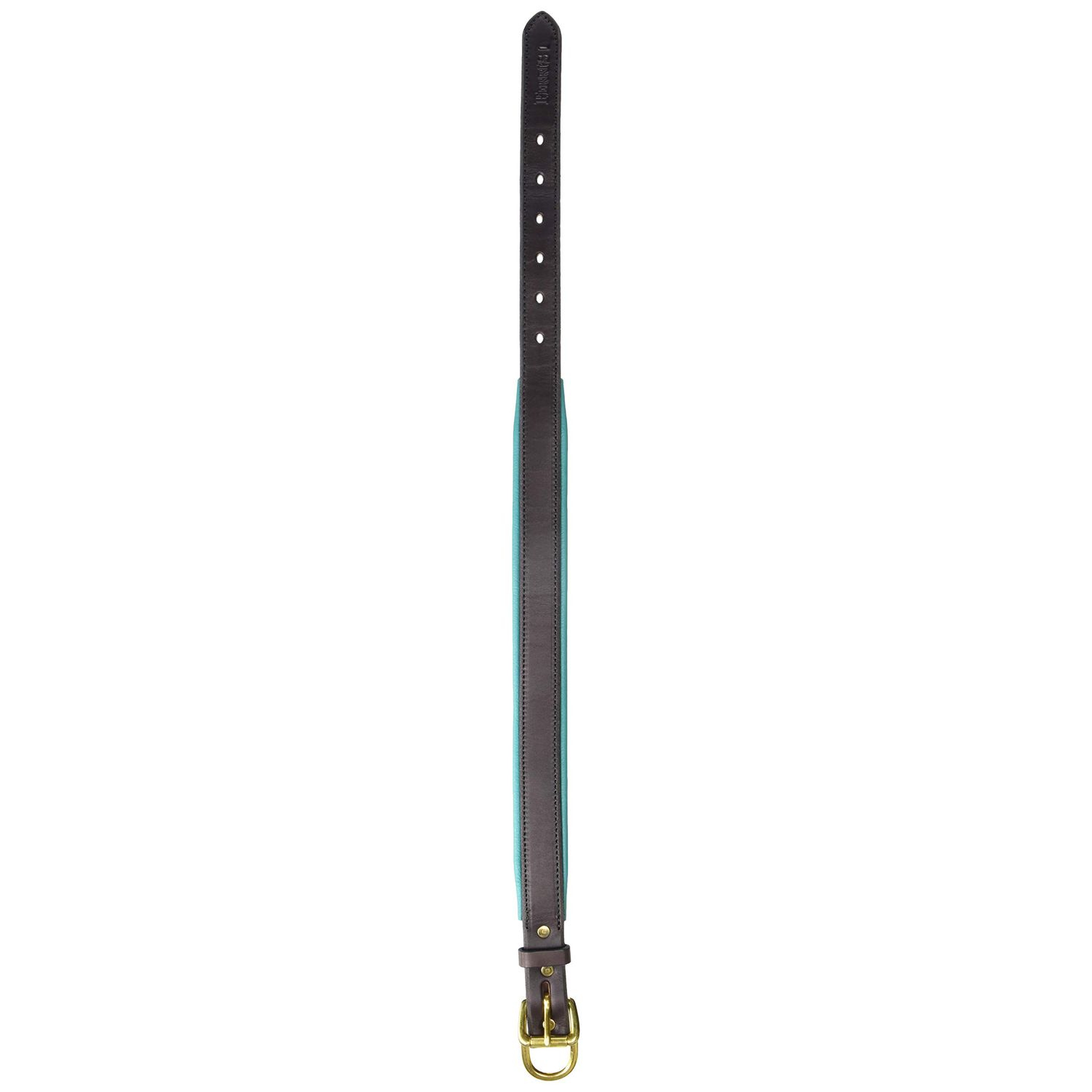 Perri's Padded Leather Dog Collar, Havana/Turquoise, Small