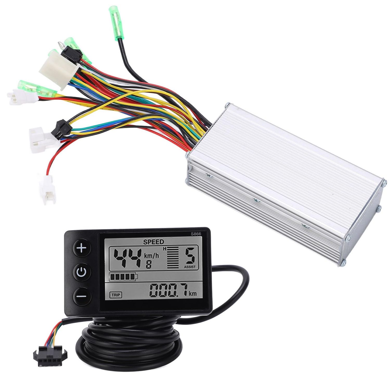 RiToEasysports Electric Brushless Controller Kit, 36/48V 500/750W Brushless Controller Kit with LCD 866 Display Meter 22A9 Tube for Electric Scooter