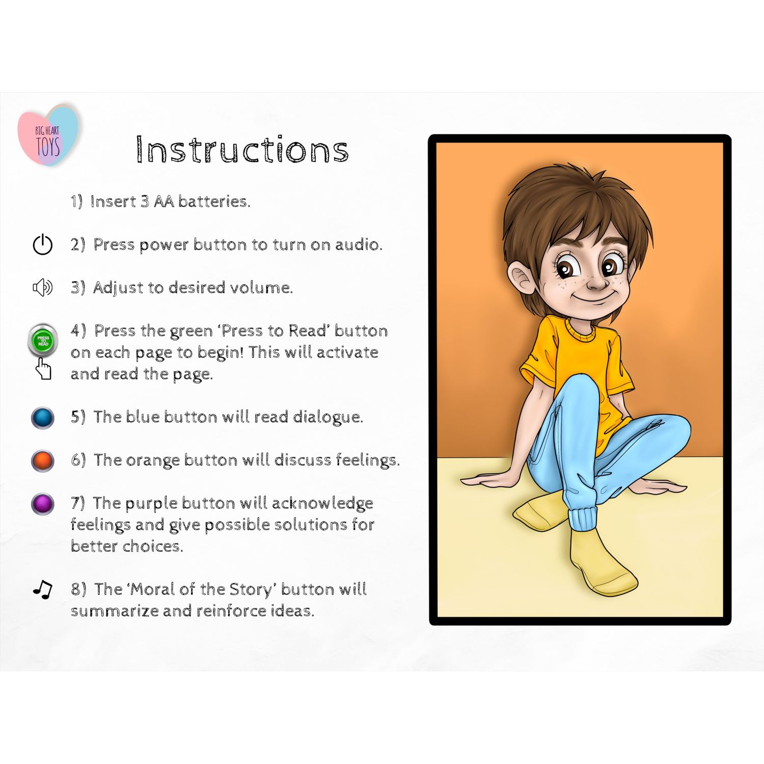 Leo Handles Teasing - Interactive Sound Books for Kids (Behavior Series), Hardcover Childrens Books on Social Skills & Emotional Regulation by Big Heart Toys
