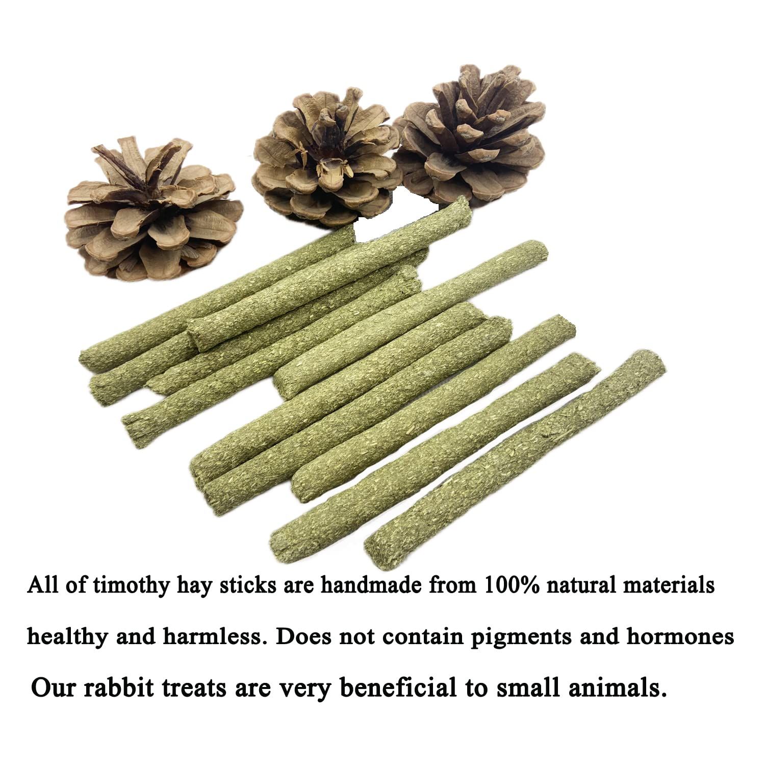 Rabbit Chew Toys 40pcs Timothy Hay Sticks About 14oz/400g Hamster Molar Snacks Handmade are Perfect Food Accessories for Bunny Guinea Pigs Rats Chinchillas Gerbils (40pcs Timothy Hay Sticks)