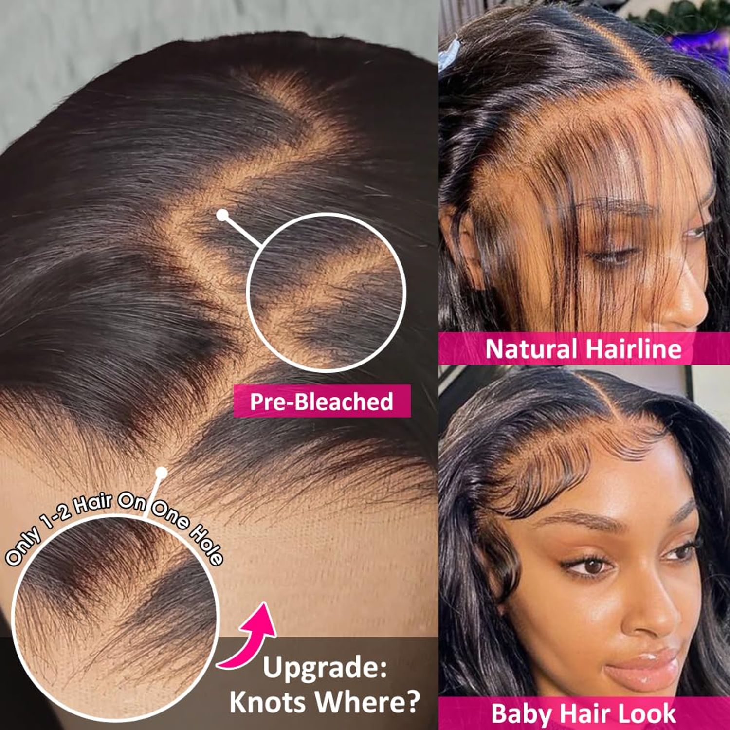 Wingirl 220 Density HD Lace Front Wigs Pre Plucked 13x4 Transparent Body Wave Lace Frontal Wig with Baby Hair 12A Glueless Wigs for Women Black Color 24 Inch