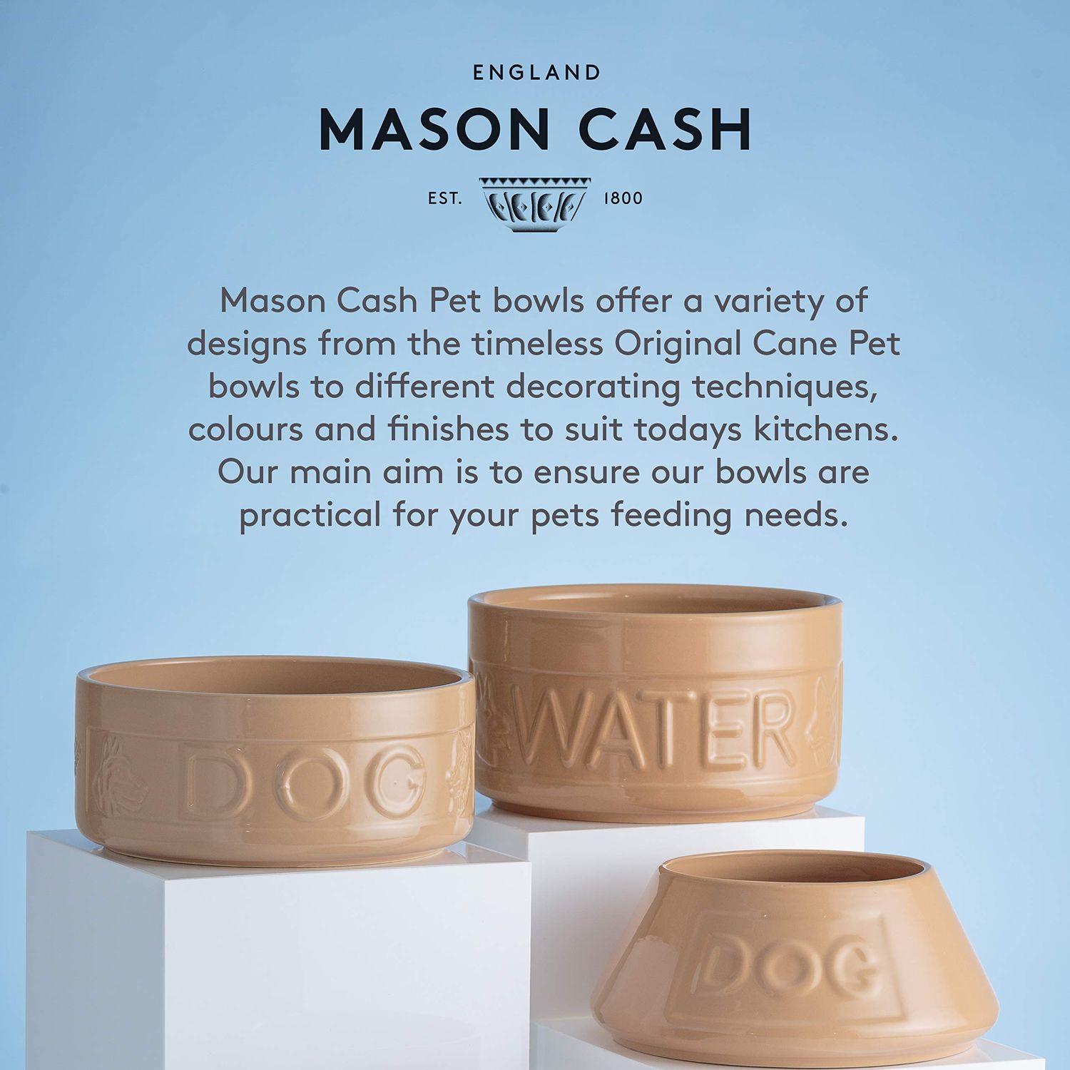 Mason Cash Cane Stoneware Pet Bowl, 13 cm