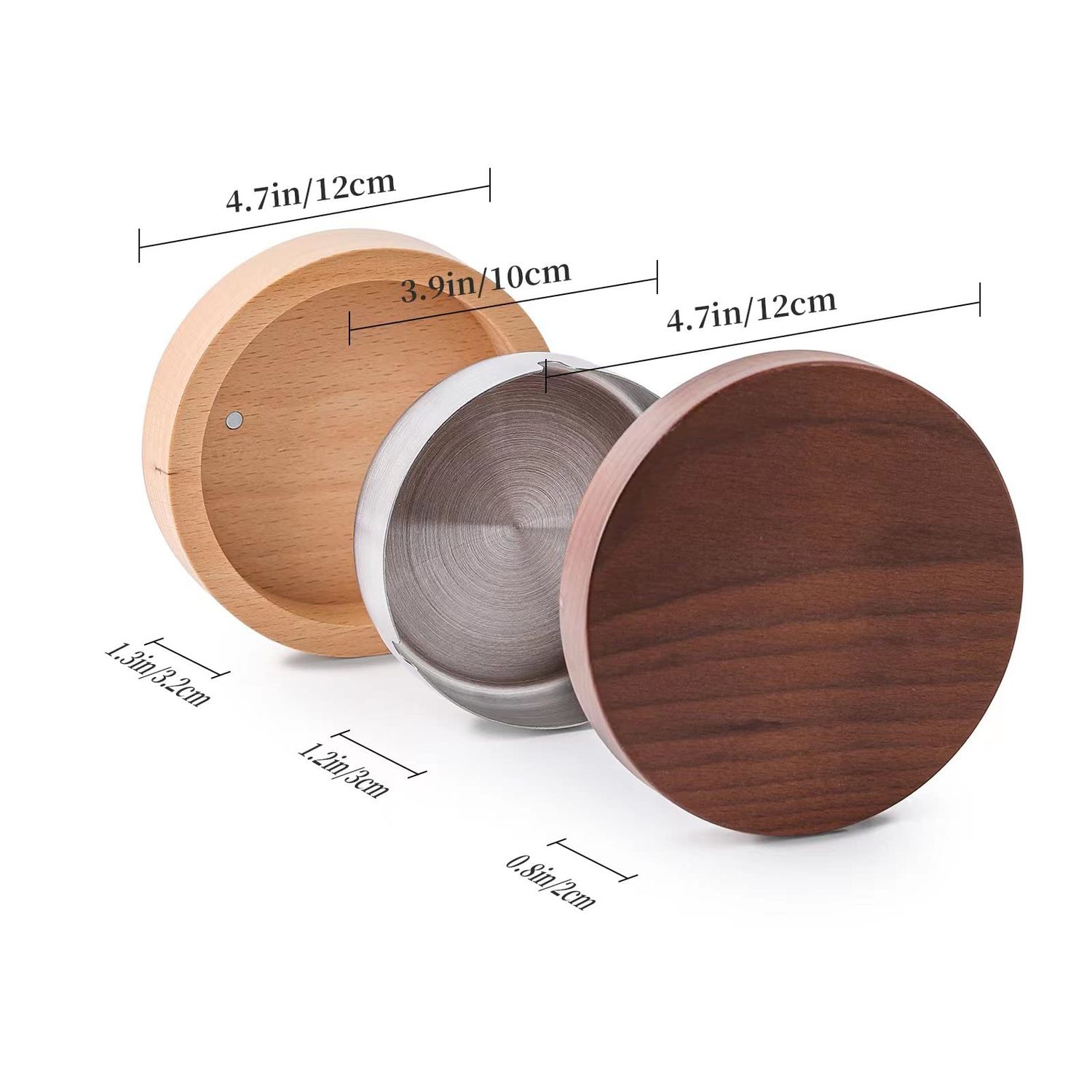 VViN Windproof Ash Tray for Weed with Lid - Large, Cigarette Ashtray Wood with Stainless Steel Liner for Outdoors and Indoors Use, Smoking Ashtray for Home Office