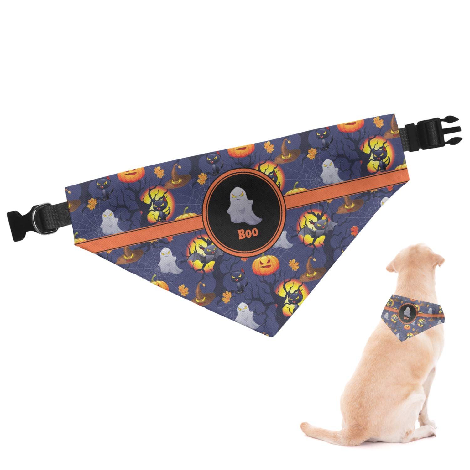 RNK Shops Personalized Halloween Night Dog Bandana - Small