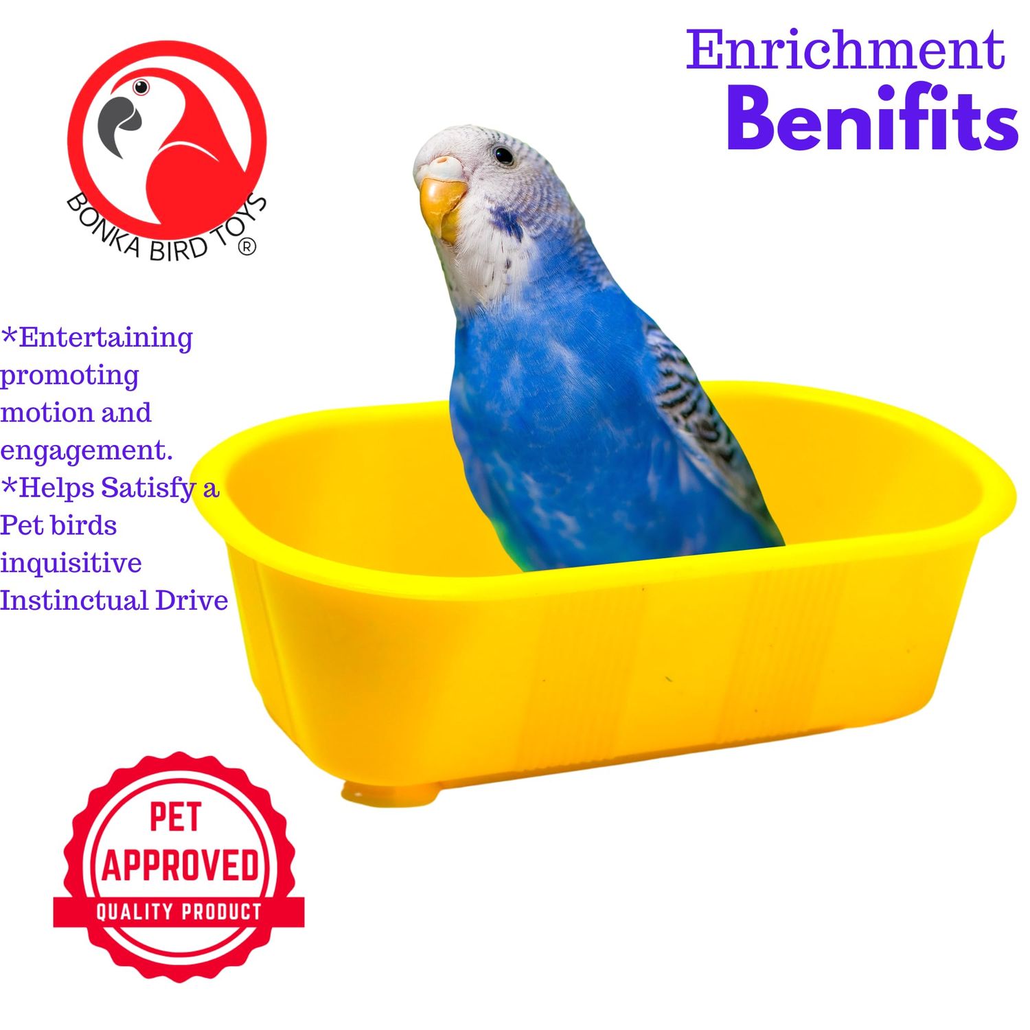 Bonka Bird Toys 1424 Bird Bath Toy Ladder Cockatiel Parakeet Finch Toys Canary cage Cages (Yellow)