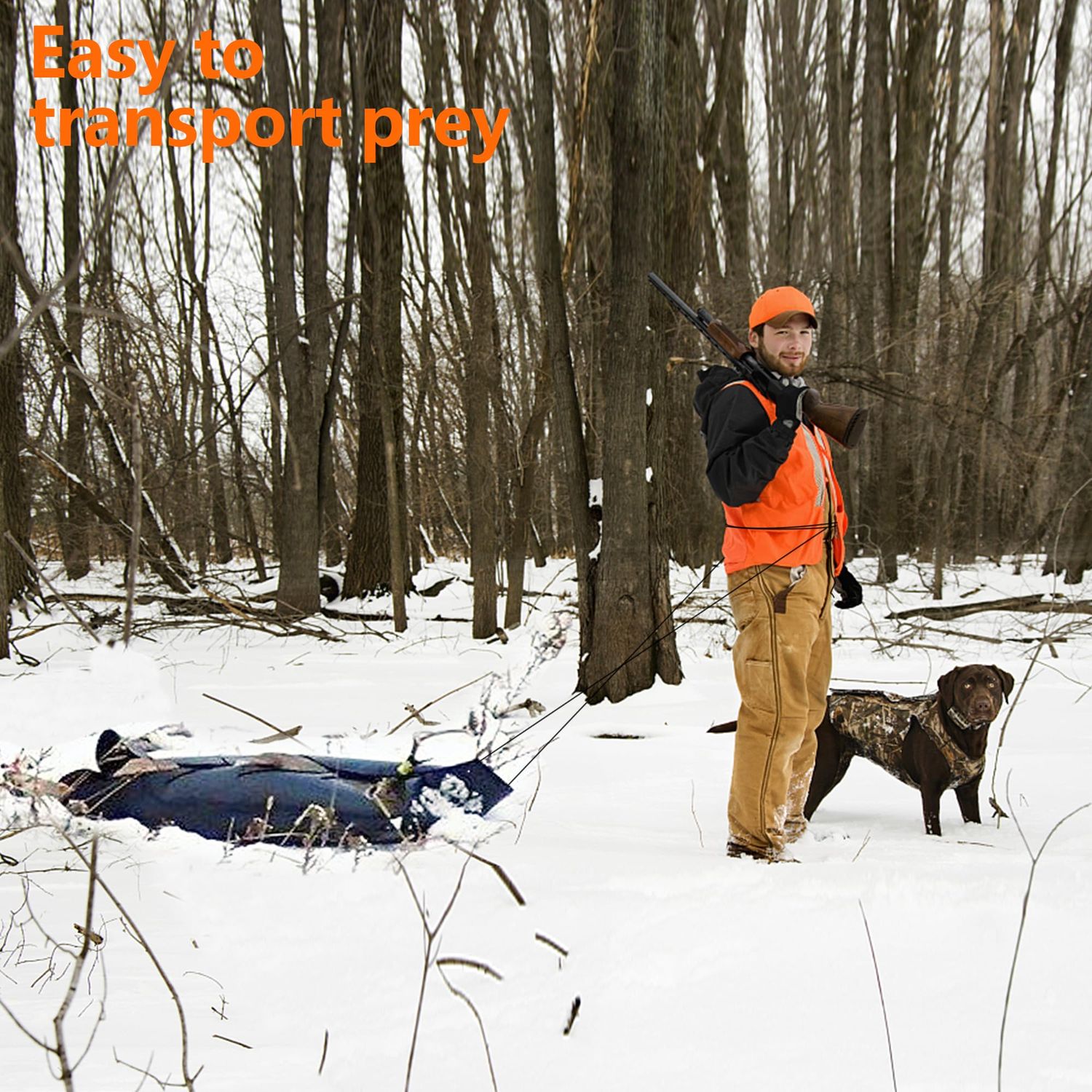 Tlswshsy Deer Drag Sleds-Multi-Purpose Utility Sled for Hauling Ice Fishing Supplies, Fire Wood, Duck Hunting, Fishing Gear and Accessories (1)