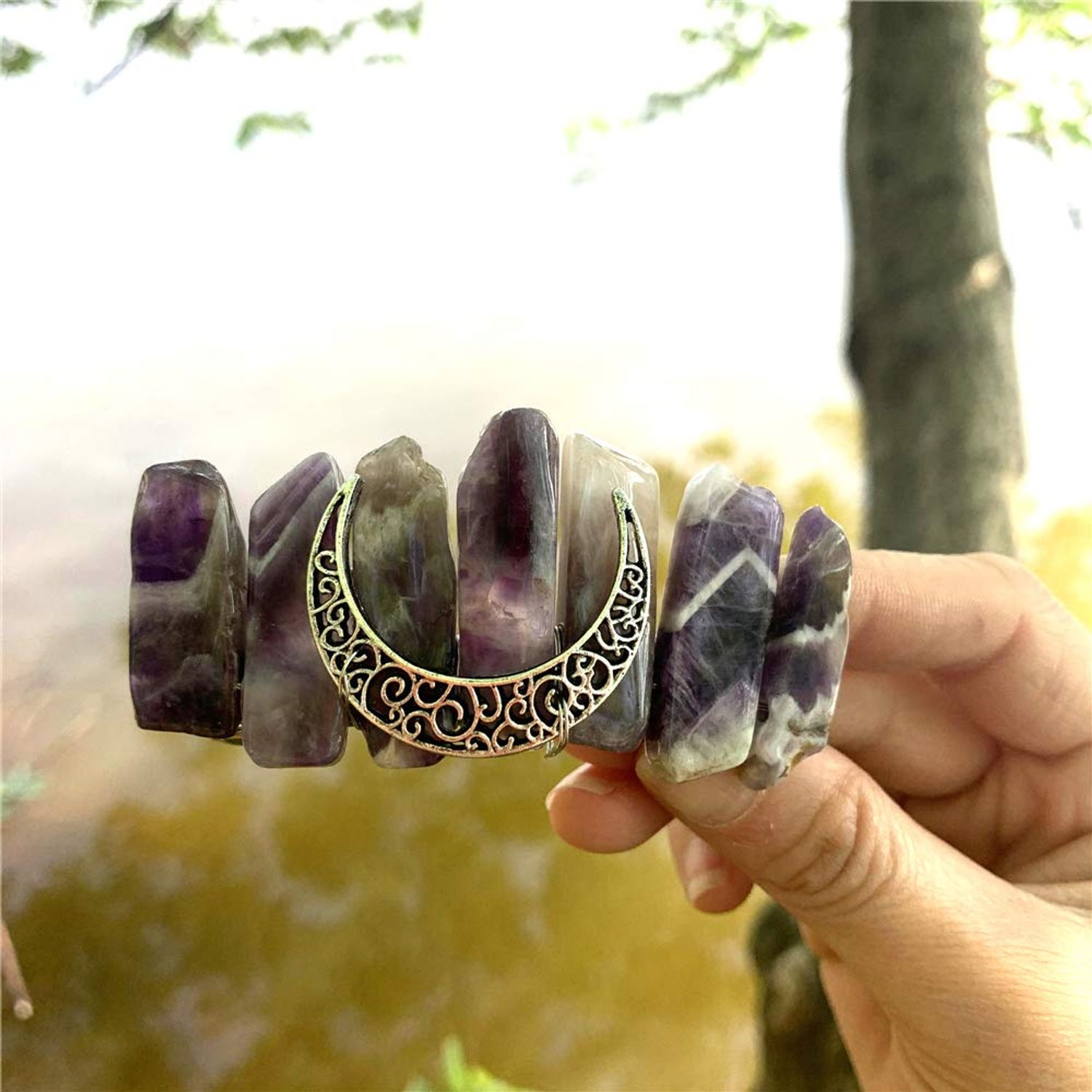 Hair Clip Sticks for Long Hair Stick Slide Irish Hair Accessories (Amethyst Clip)