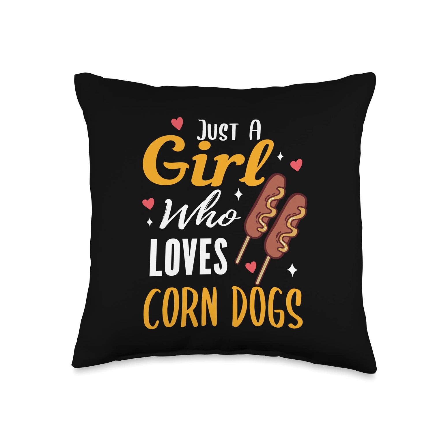 Just a girl who loves corn dogs costume corndog Throw Pillow