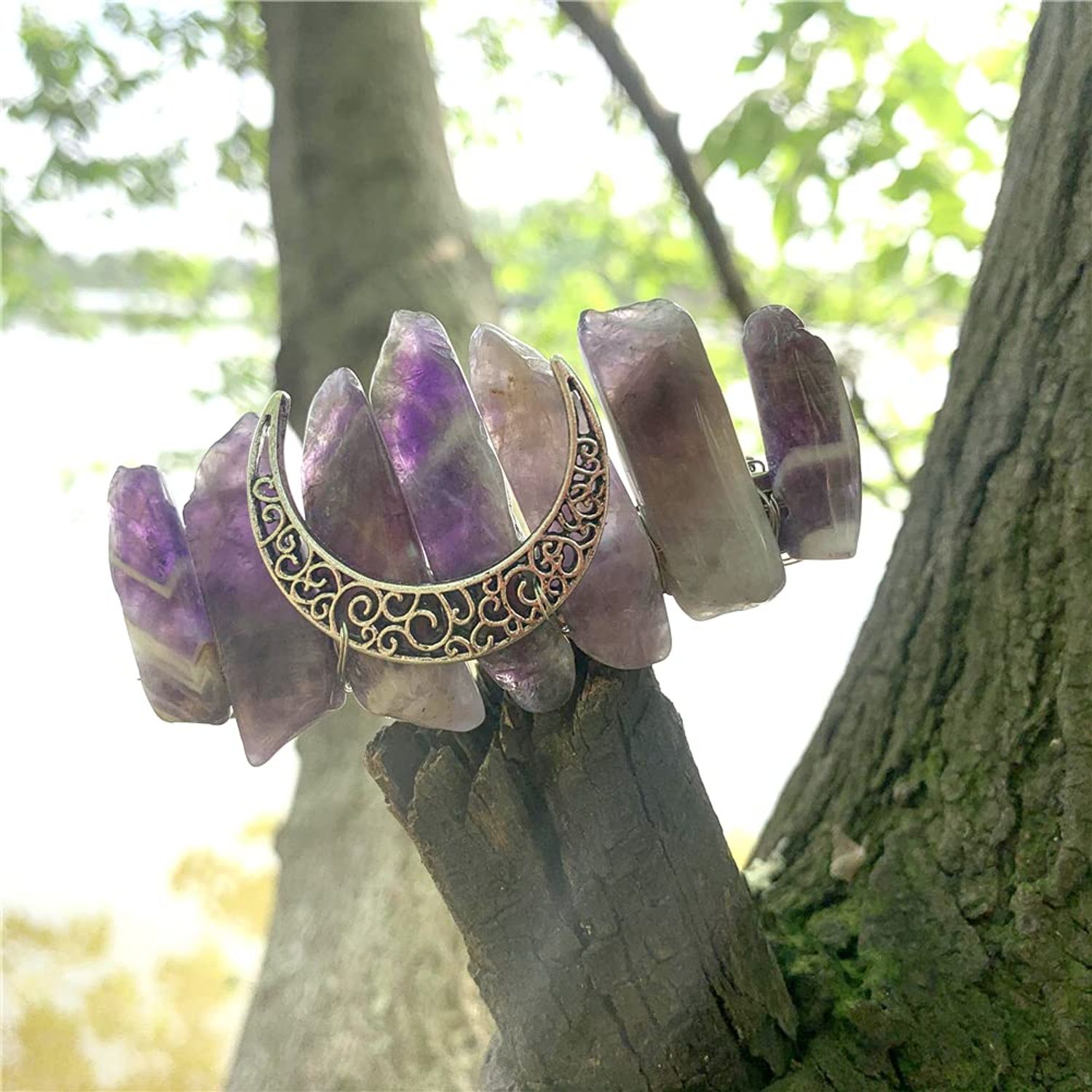 Hair Clip Sticks for Long Hair Stick Slide Irish Hair Accessories (Amethyst Clip)