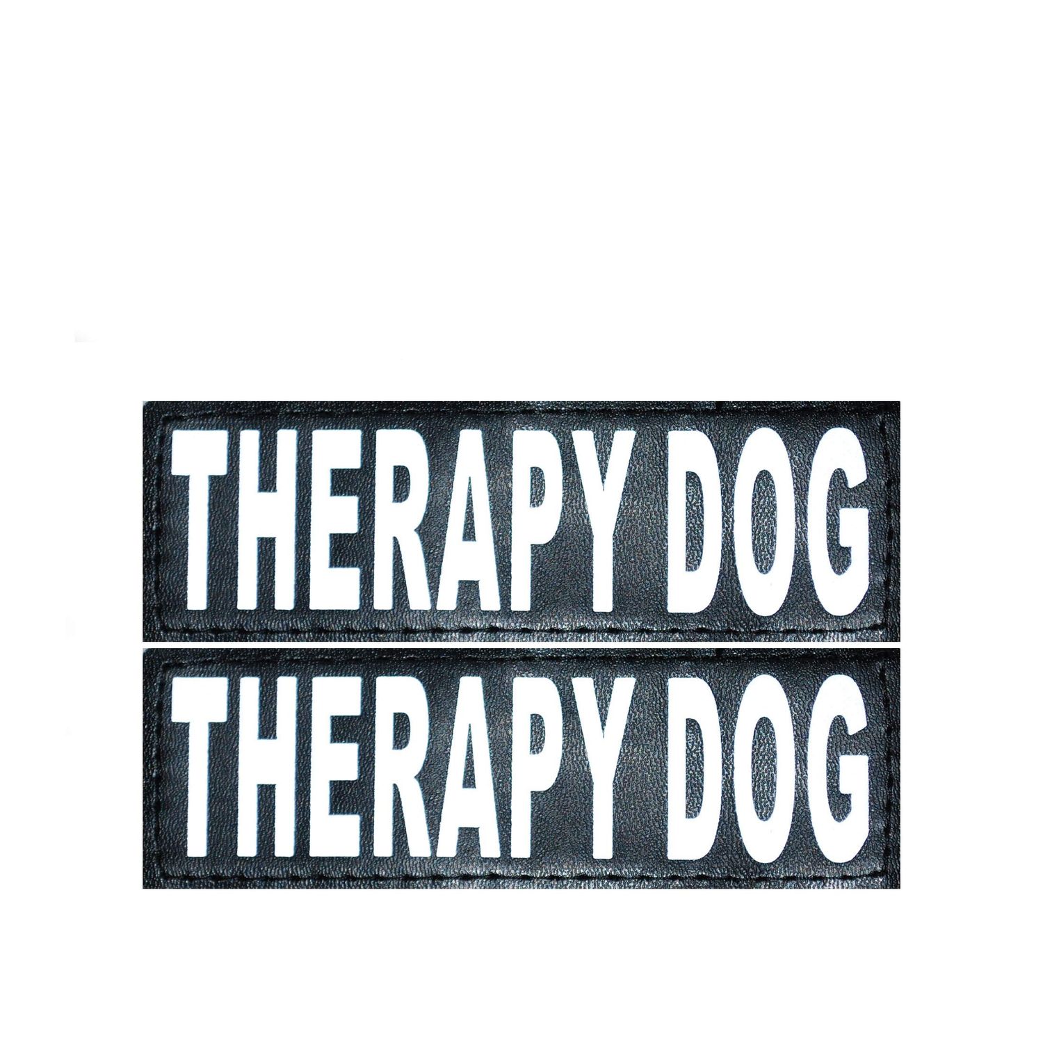 Set of 2 Reflective Therapy Dog Removable Patches for Service Dog Harnesses & Vests. (Large 6" x 2")