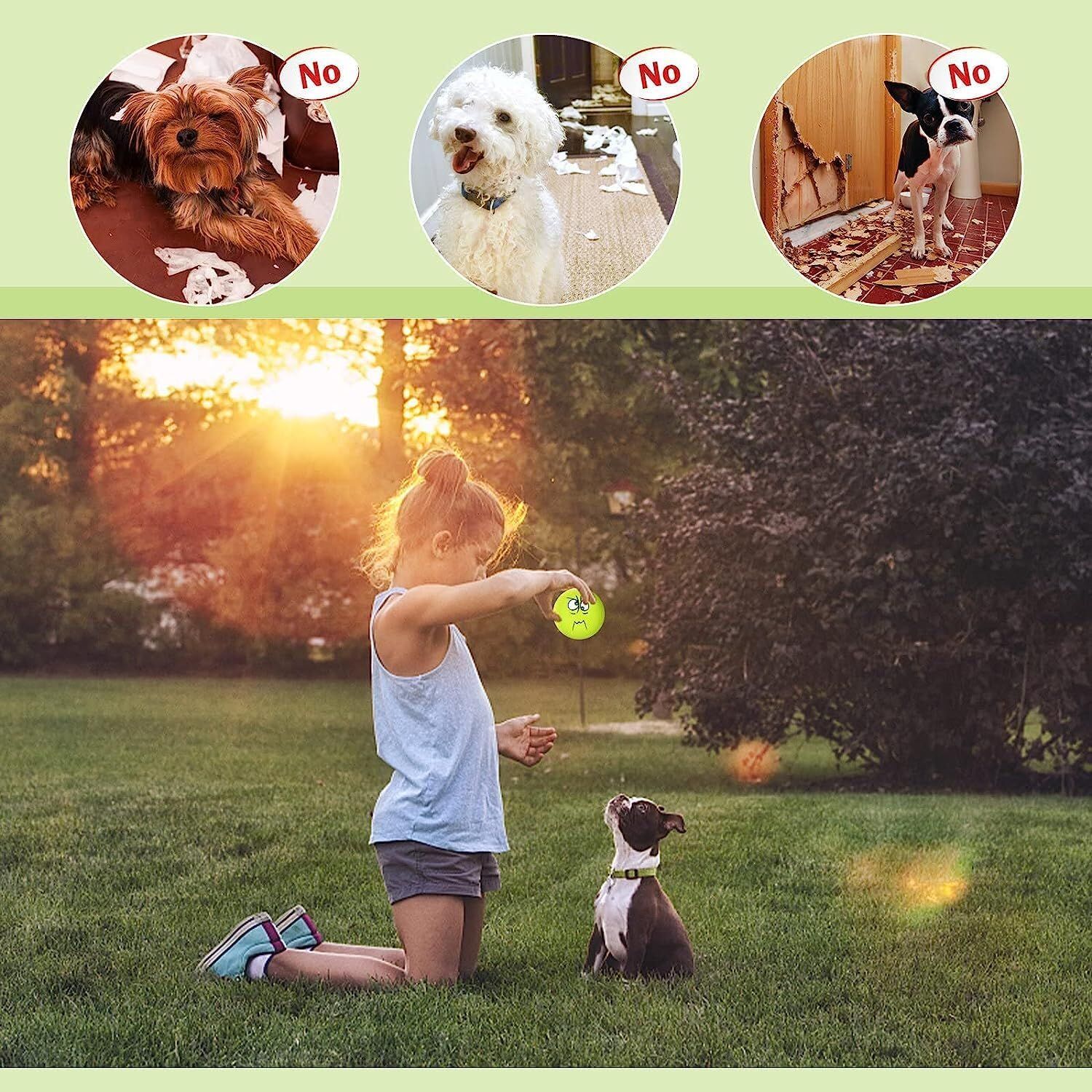 Fridially Squeaky Dog Toys Latex Rubber Soft Dog Squeaky Toys Squeaky Chewing Teething Fetching Dog Balls Puppy Toys Gifts for Pets Medium Small Dogs Cat 6Pcs/Set