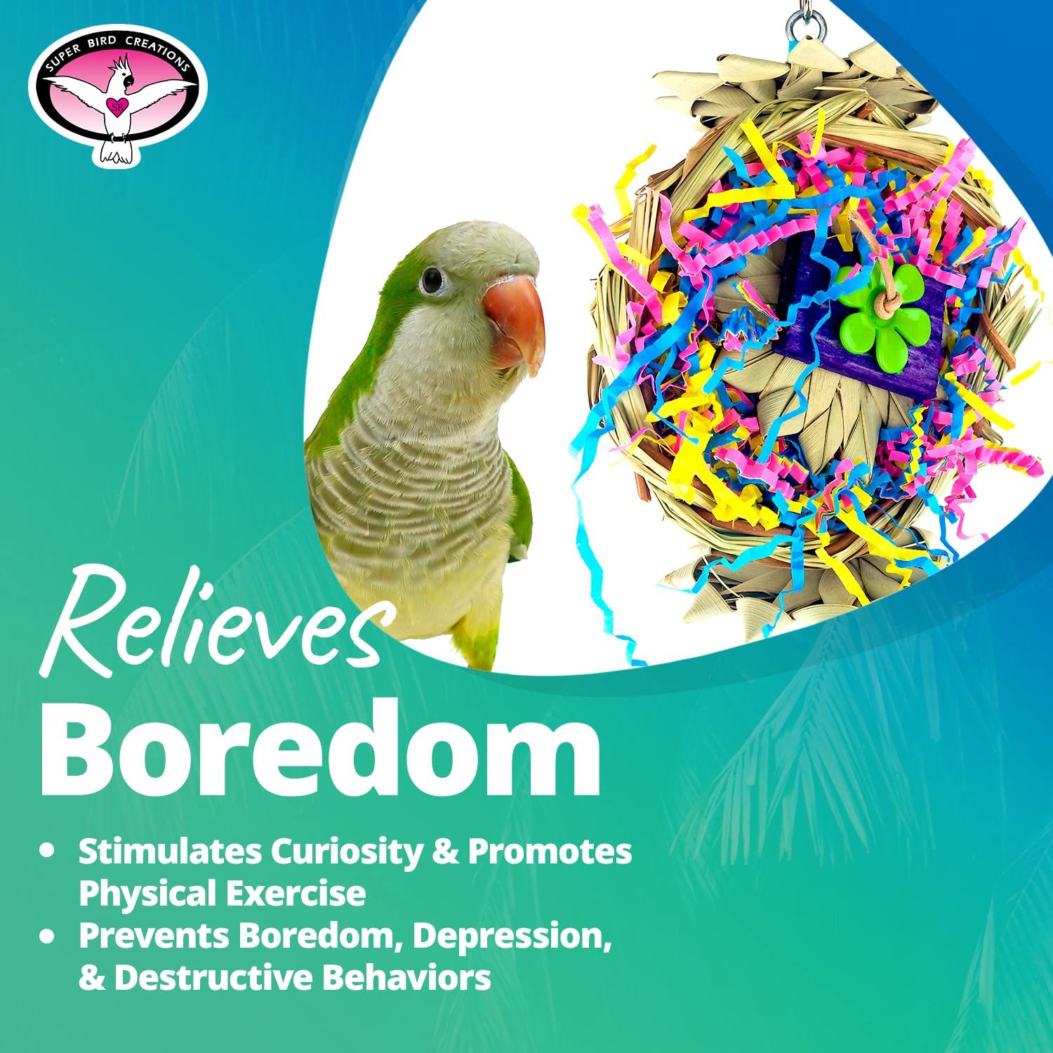 Super Bird Creations SB611 Beakwhich Bird Toy - Interactive, Engaging Play Accessory, Ideal for Medium-Sized Parrots, Perfect for Chewing and Mental Stimulation - Durable Construction, 9" x 5" x 4"
