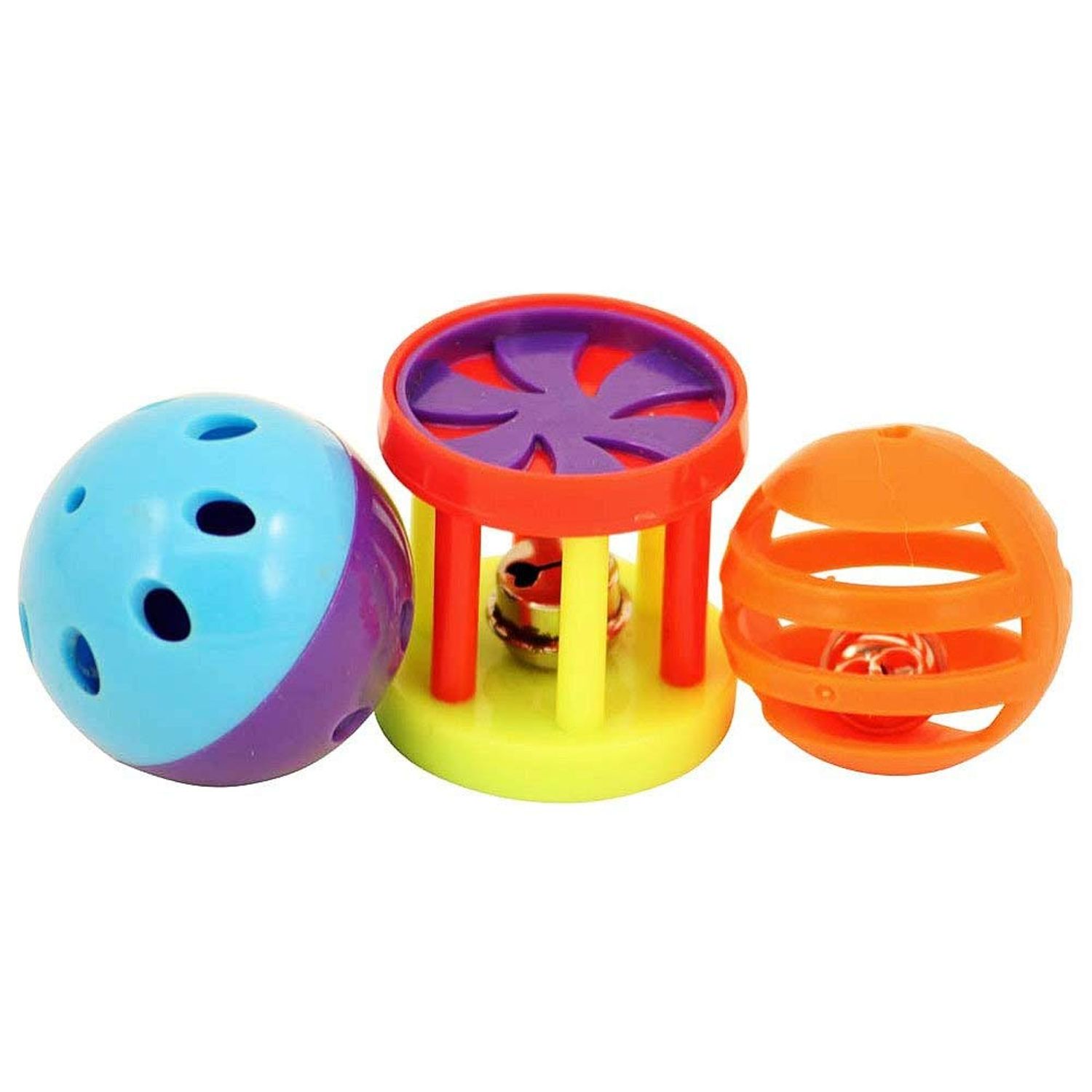 Bonka Bird Toys 1195 Play Three Balls Bell Jingle Budgie Finch Parakeet Lovebird Parrolet