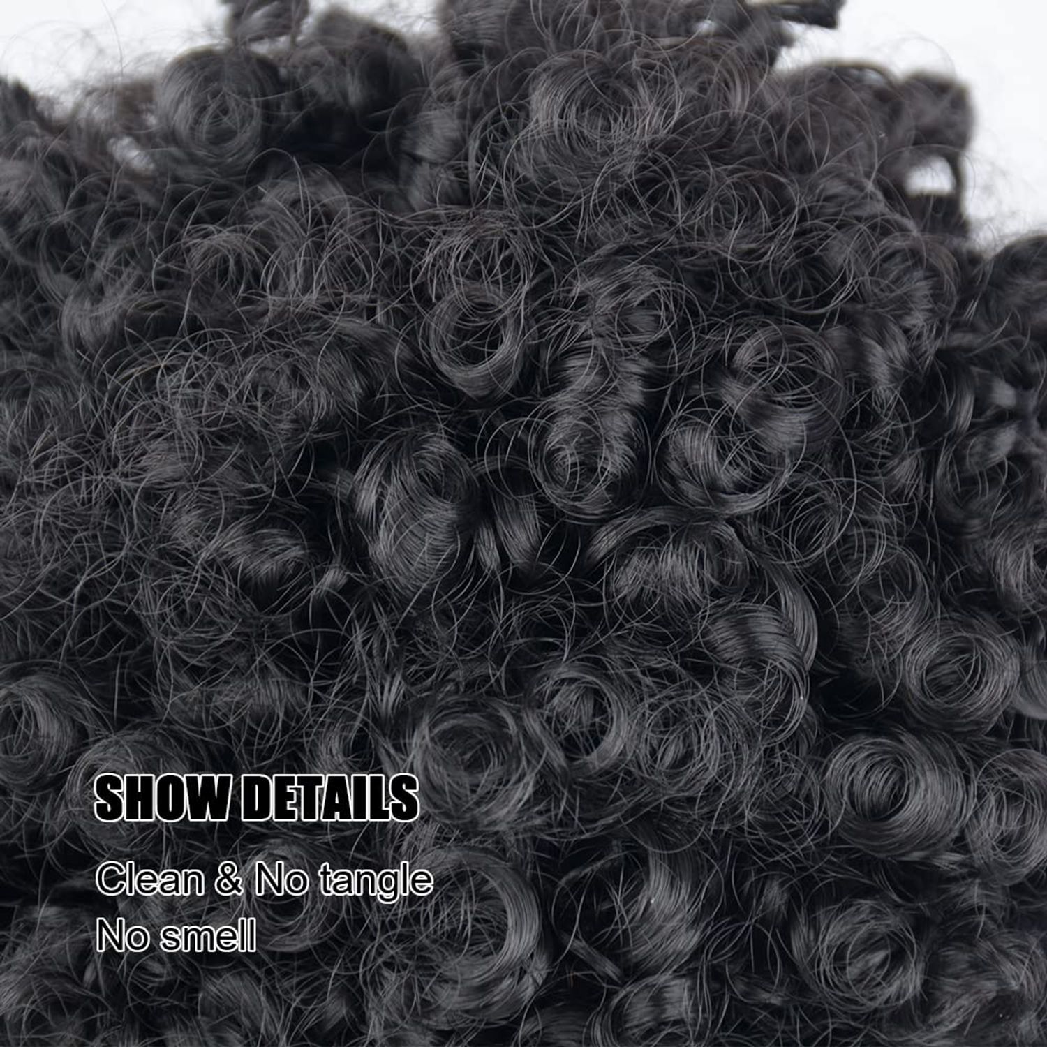 Yinmei Baibian Curly Wavy Afro Puff Drawstring Ponytail Hair Extension for Black Women Loose Wave Short Mini Afro Puff Hairpieces for Girls Kids(1B#)